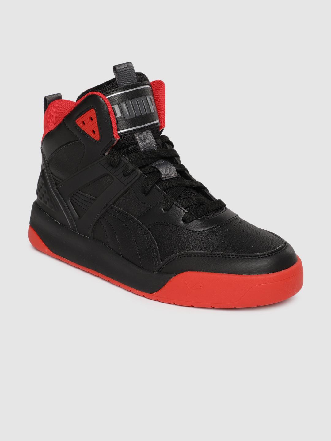 Buy Puma Black Solid Backcourt Mid-Top Sneakers Casual Shoes for