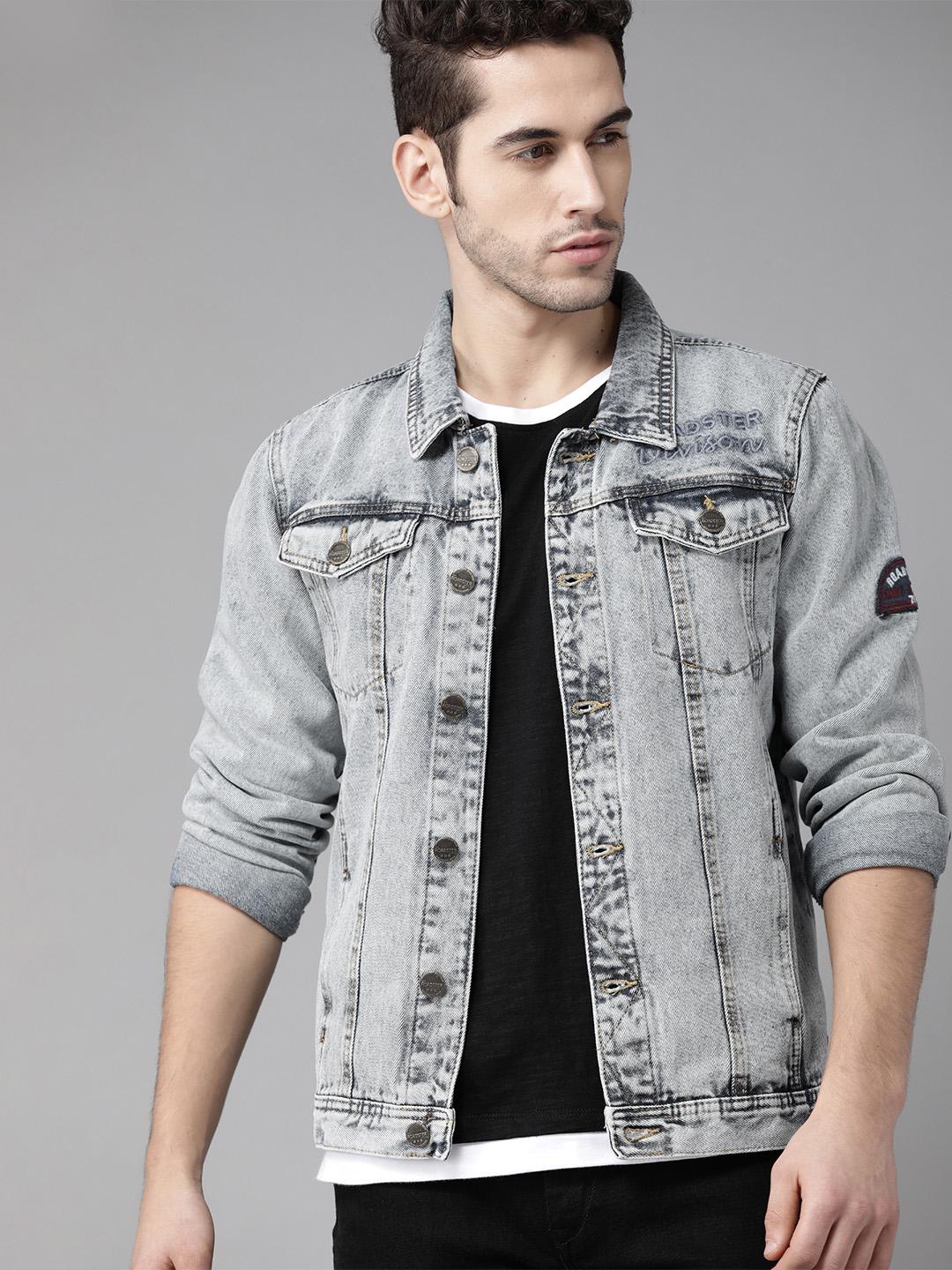 Buy Roadster Men Blue Washed Denim Jacket Jackets for Men