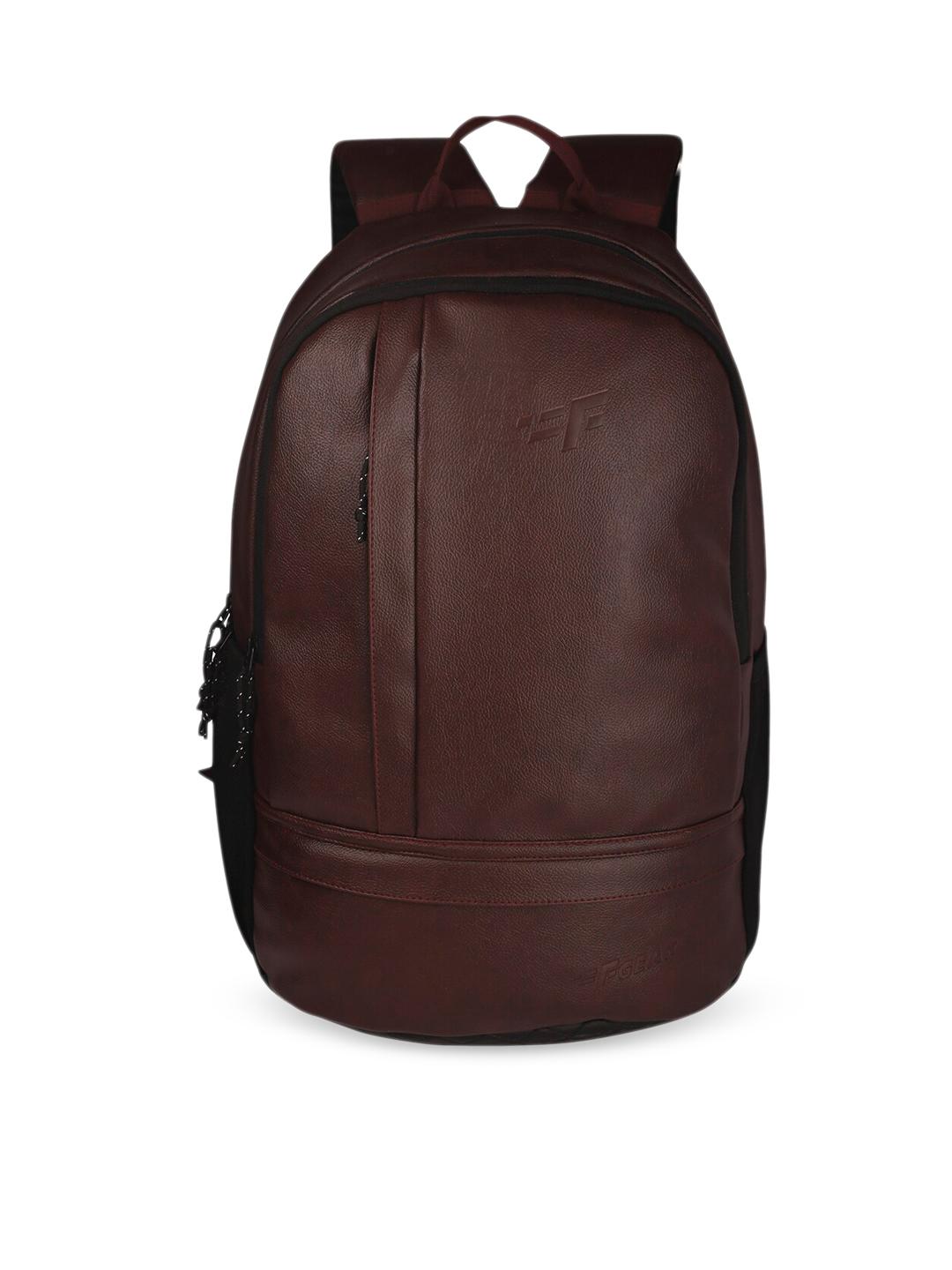 F Gear Unisex Brown Textured Backpack - Image 1