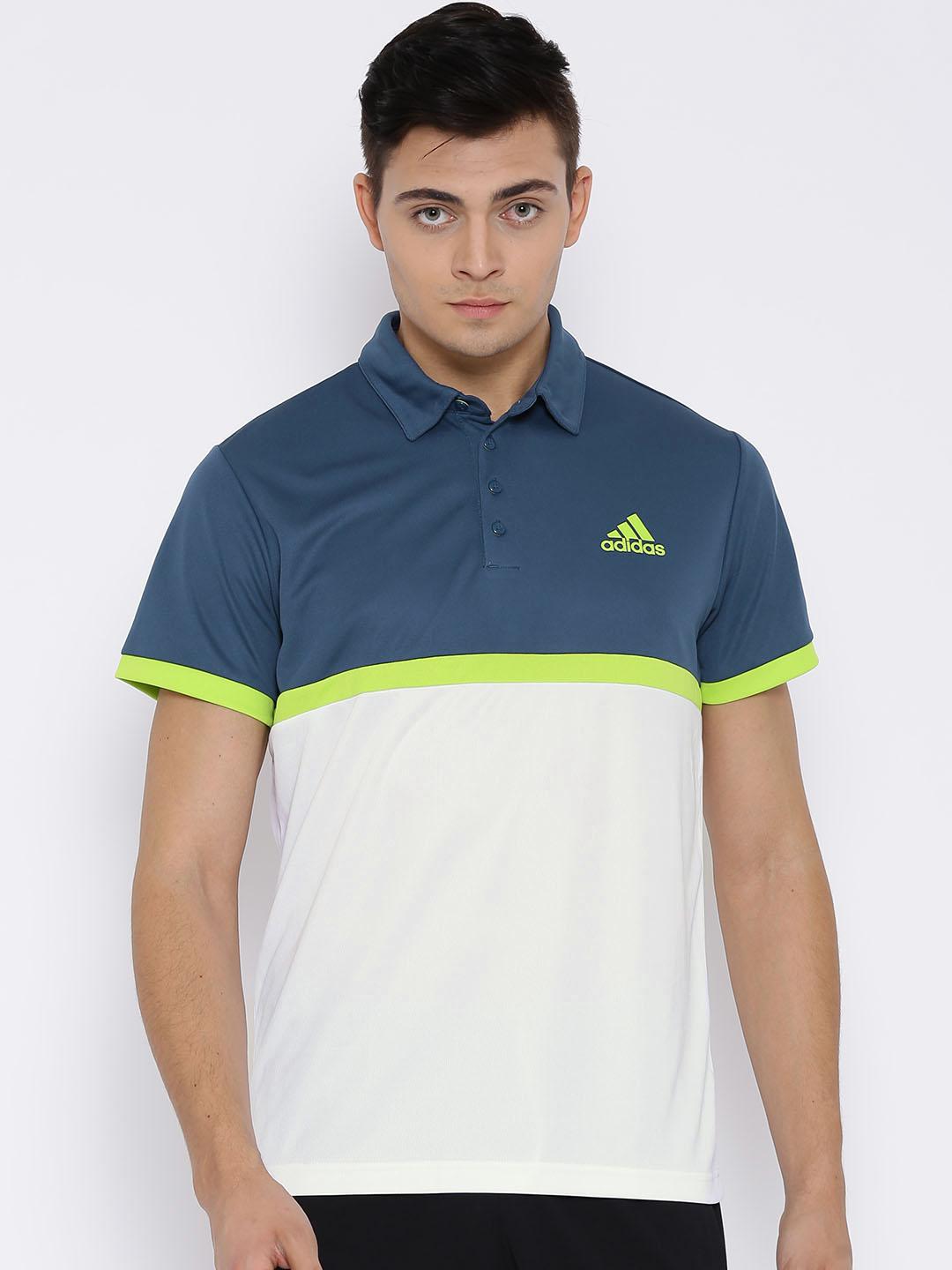 Buy ADIDAS White Court Polyester Tennis Polo T-shirt - Tshirts for