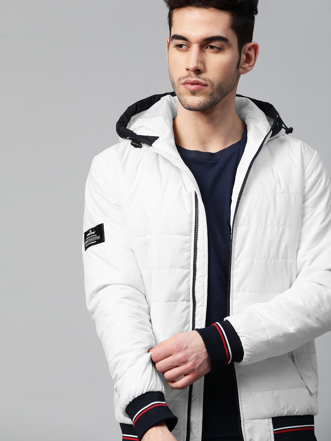 Buy WROGN Men White Solid Bomber Jacket Jackets for Men 12422046 - Main Image