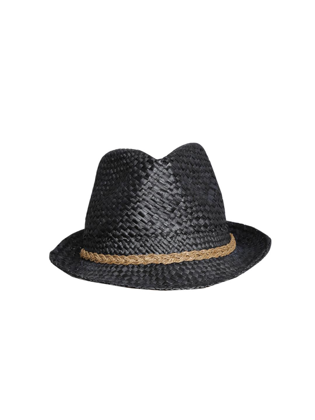 Buy Scotch & Soda Men Black Basketweave Straw Hat - Hat for  display picture 1