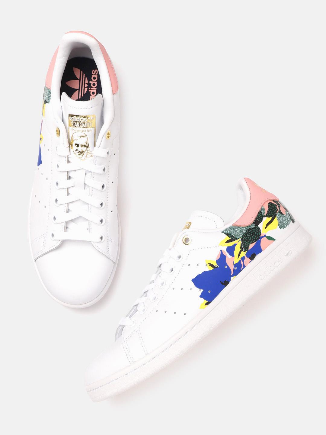 Buy ADIDAS Originals Women White Pink Stan Smith Floral Print