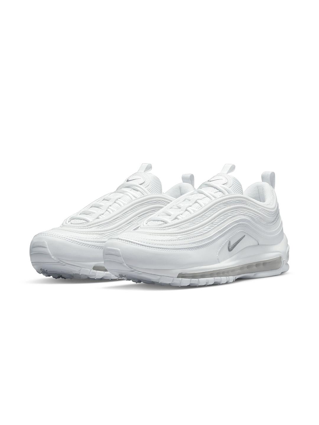 Buy Nike Men White Solid AIR MAX 97 Leather Sneakers Casual