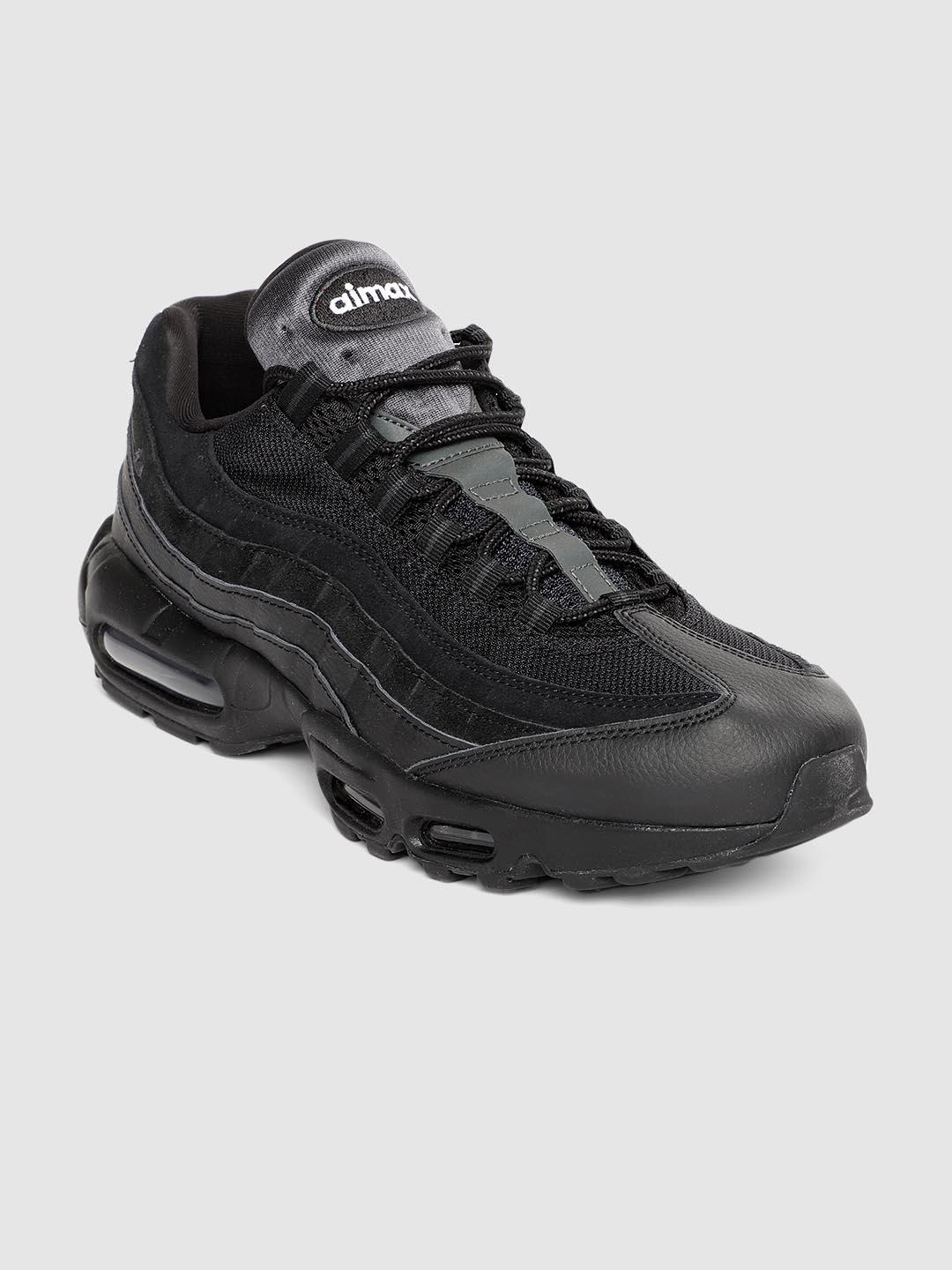Buy Nike Unisex Black AIR MAX 95 ESSENTIAL Leather Sneakers