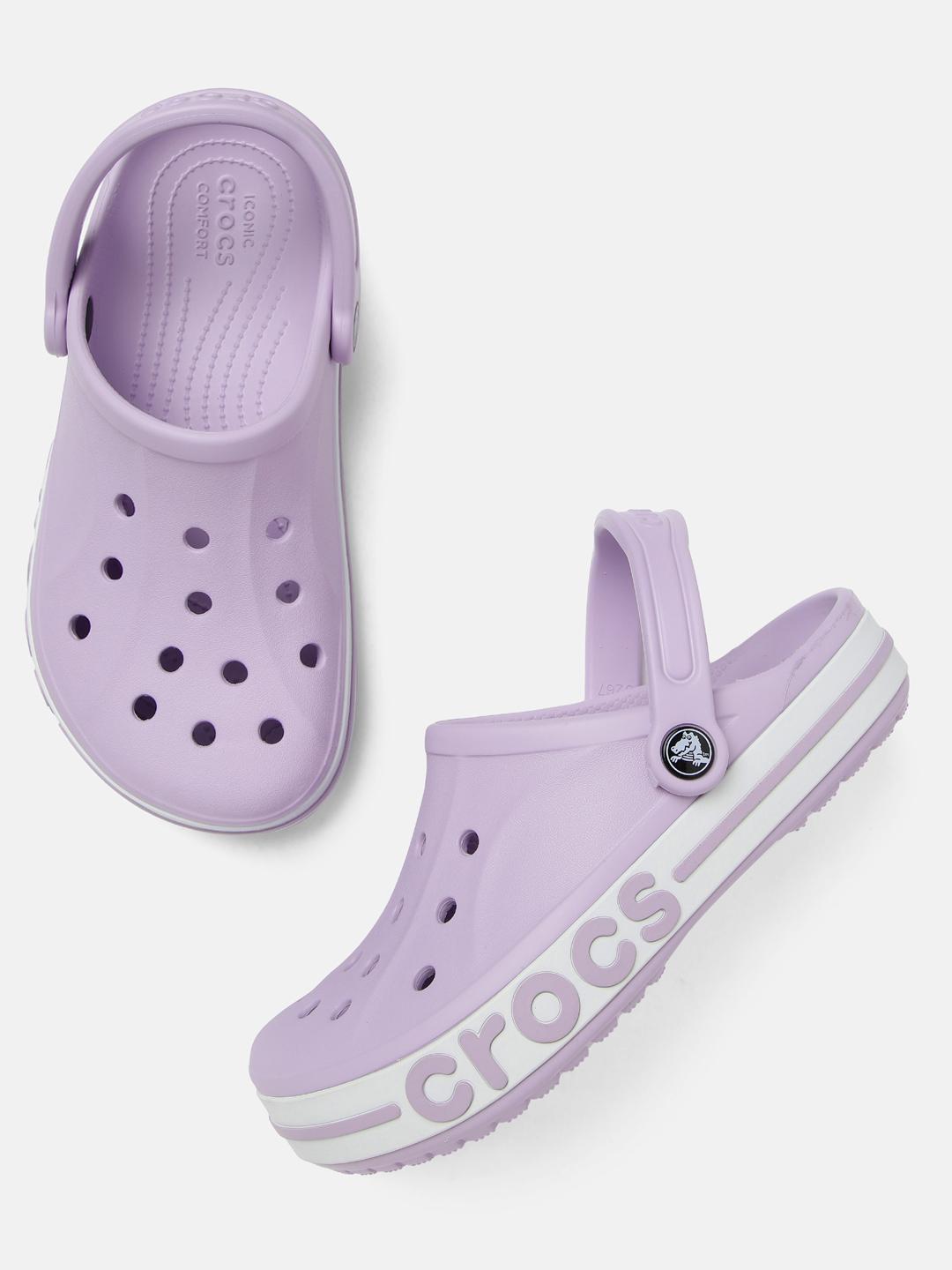 Buy Crocs Women Lavender Solid Bayaband Clogs Flip Flops for