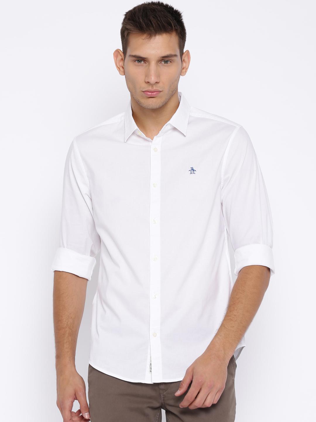Buy Original Penguin White Heritage Slim Fit Casual Shirt - Shirts for Men  1288849 | Myntra