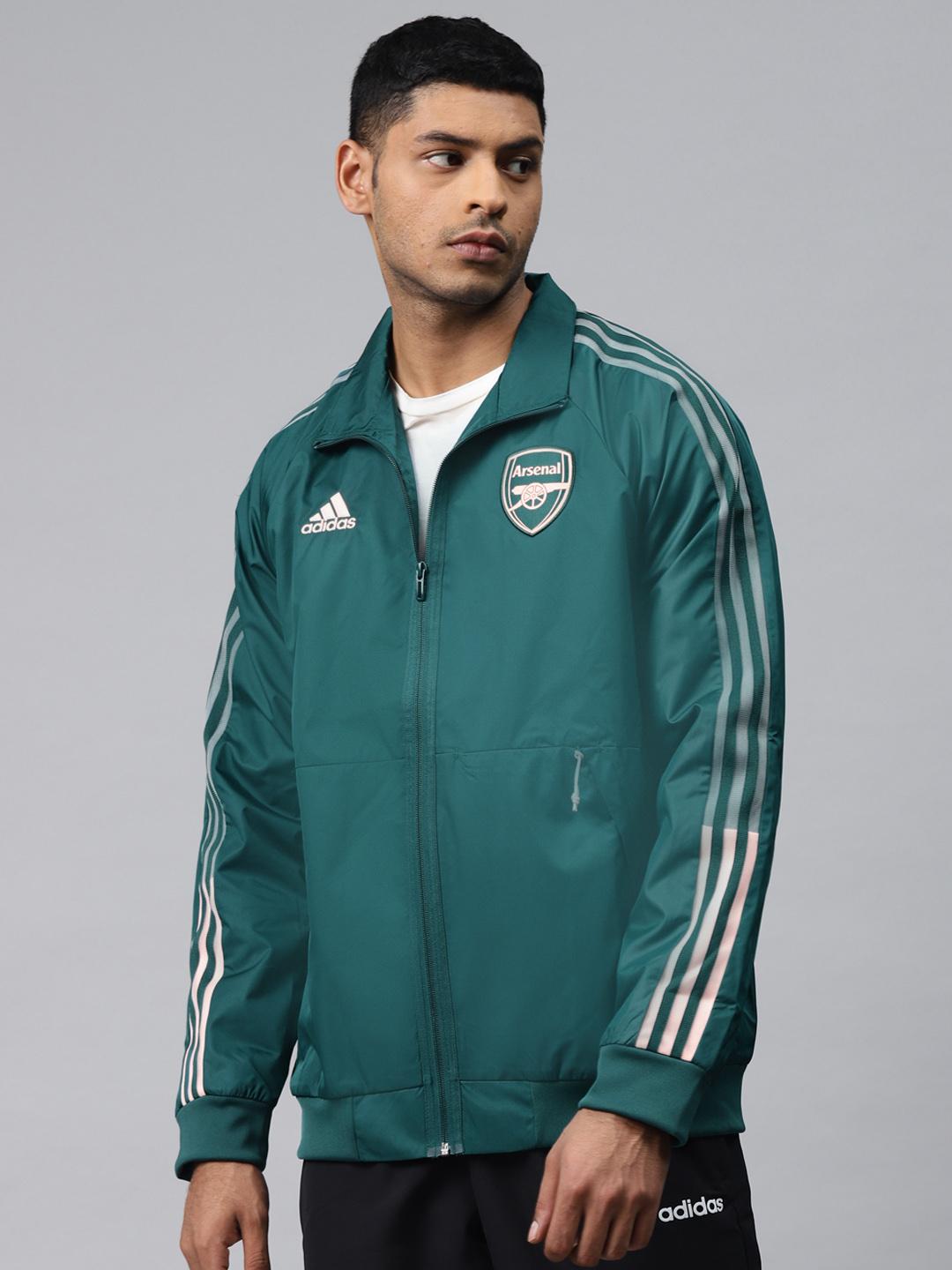 Buy ADIDAS Men Green Solid Football Arsenal Anthem Football Jacket