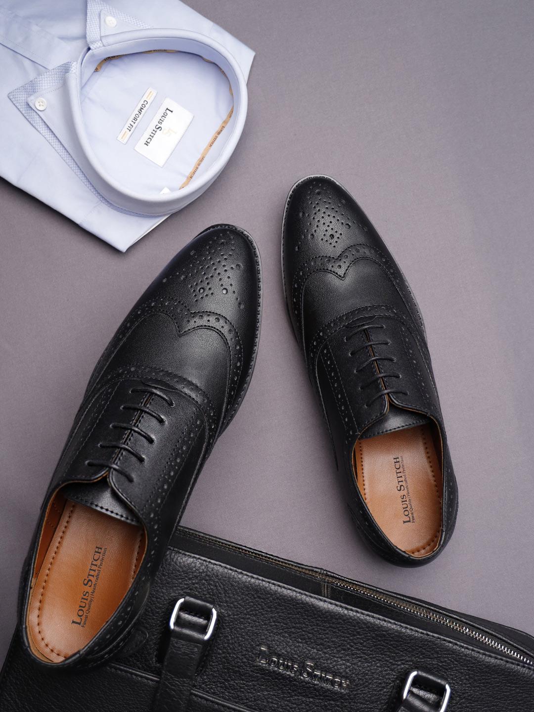 Leather Brogue Pair Of Brogues Buy Black Formal Shoes For Men By