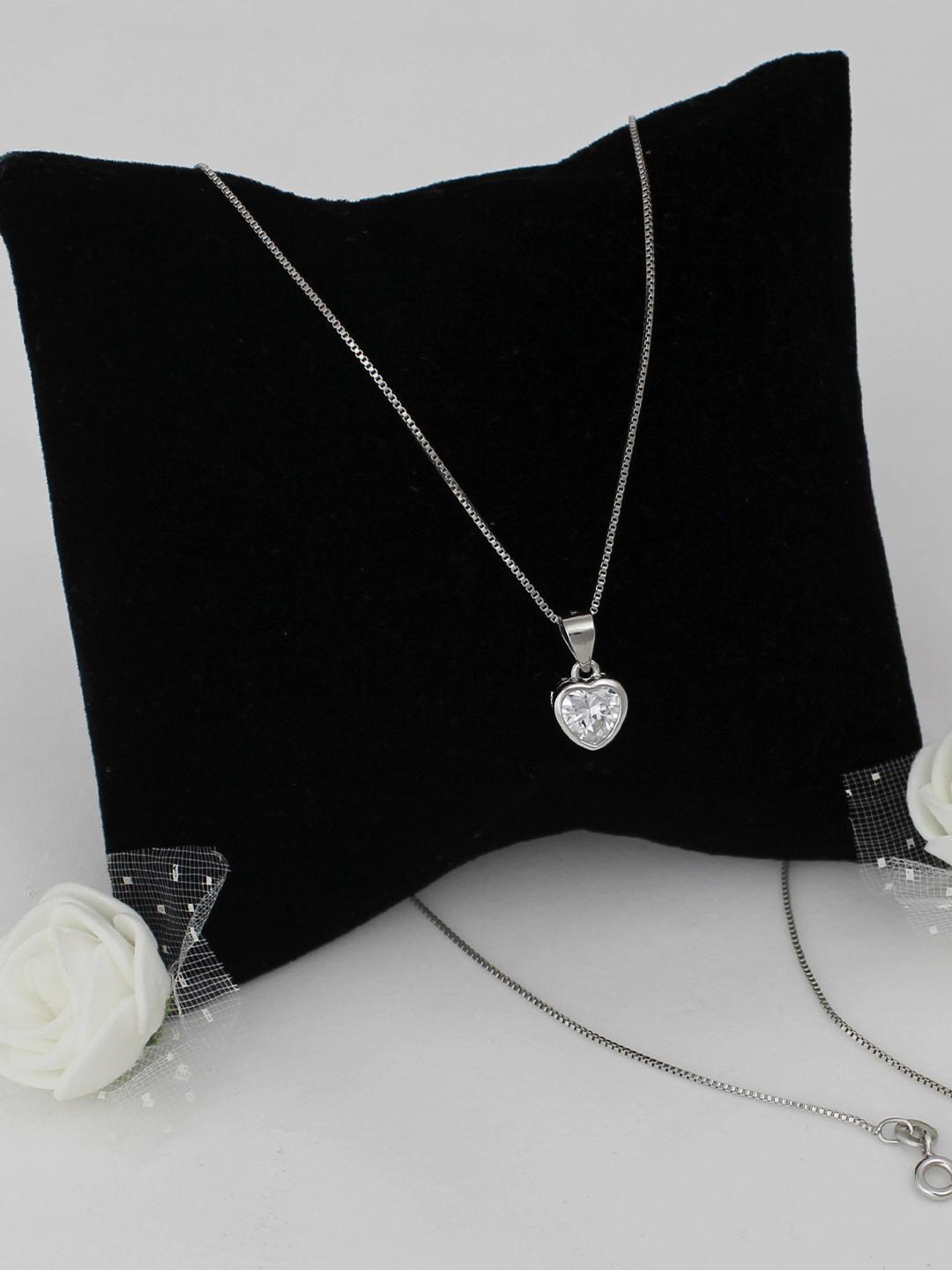 Buy GIVA 925 Silver Coeur Pendant with Box Chain Pendant for