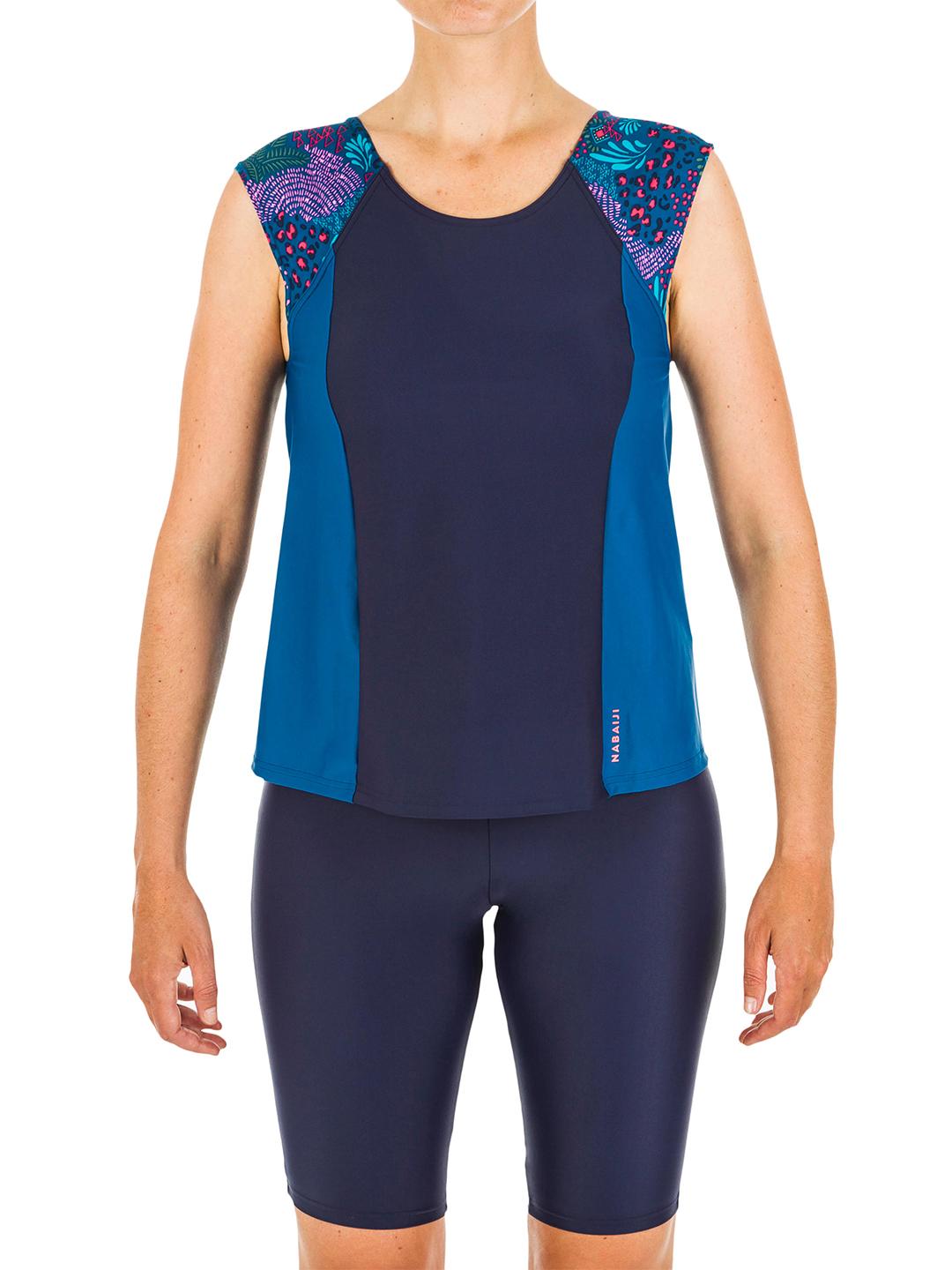 Buy Decathlon Women Navy Blue Colourblocked Swimming Costume
