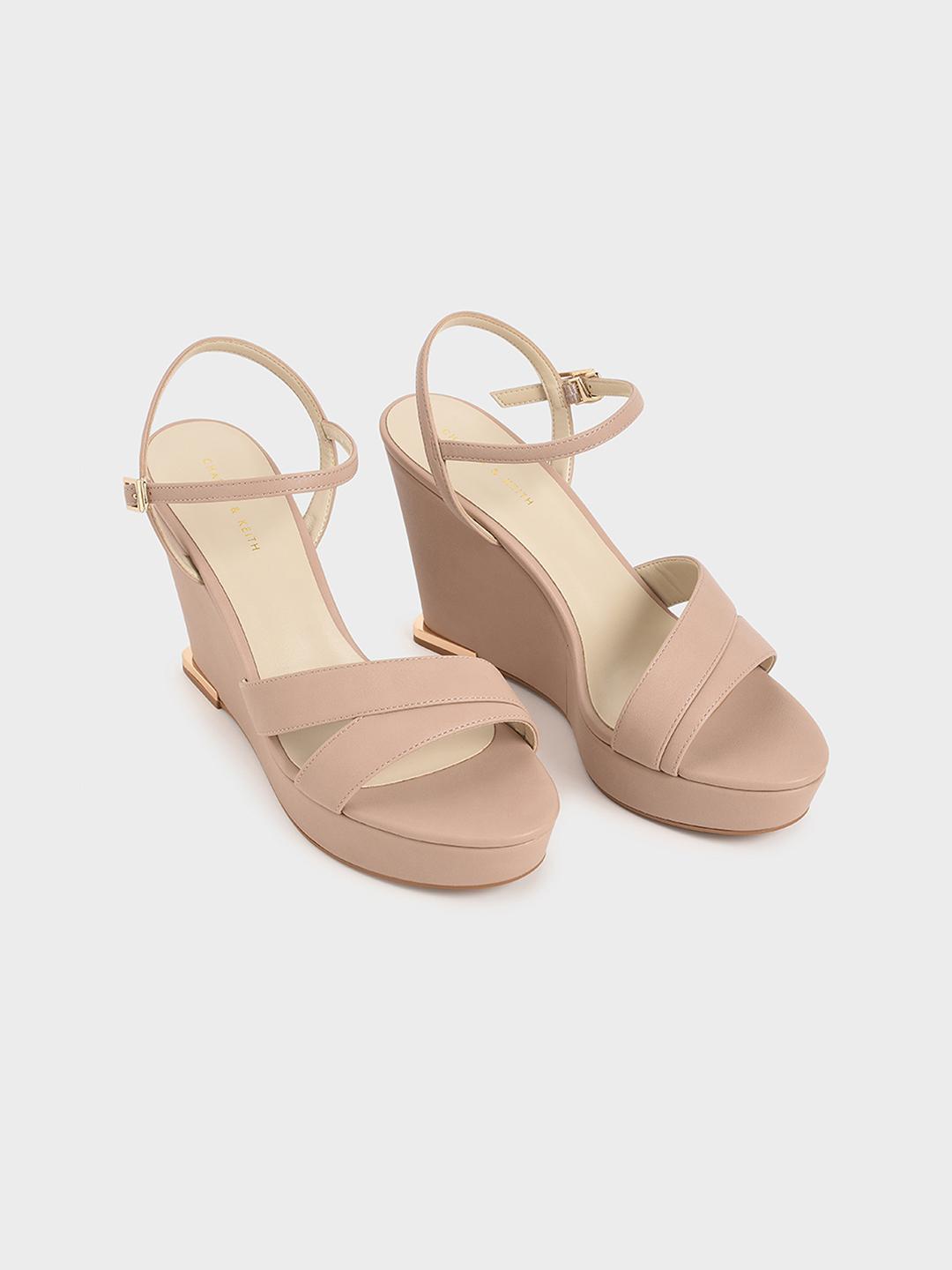 Buy CHARLES KEITH Women Nude-Coloured Solid Heels Heels for