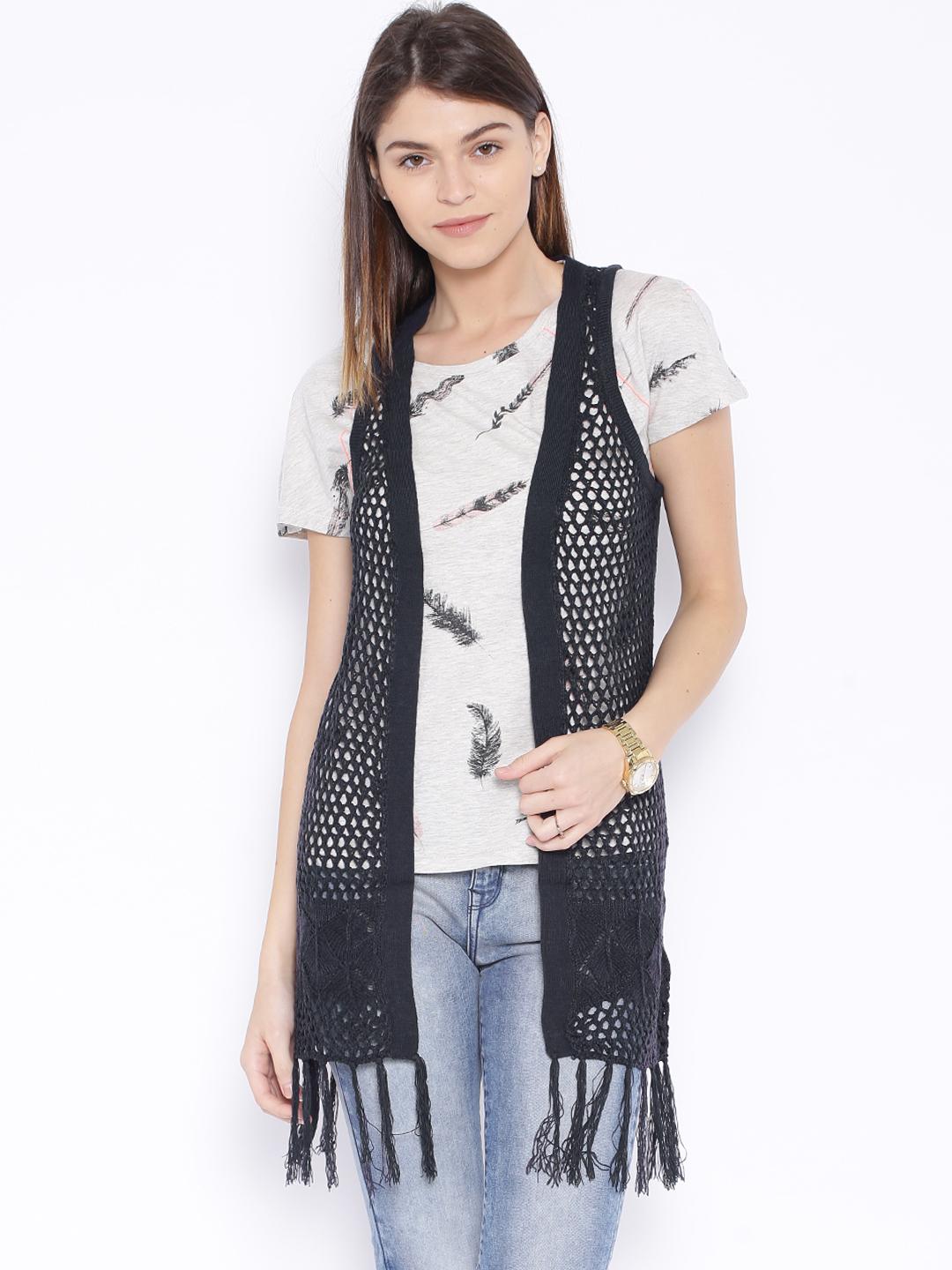 Buy ONLY Navy Crochet Sleeveless Shrug Shrug for Women 1323910