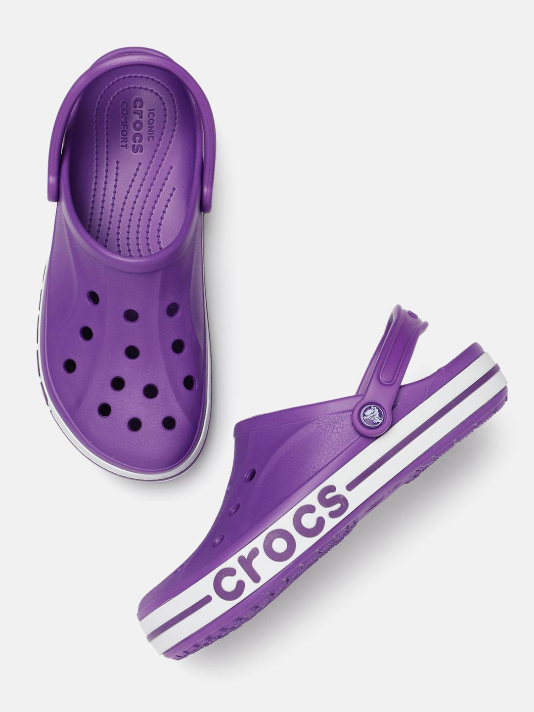 Buy Crocs Women Purple Solid Bayaband Clogs Flip Flops for Women