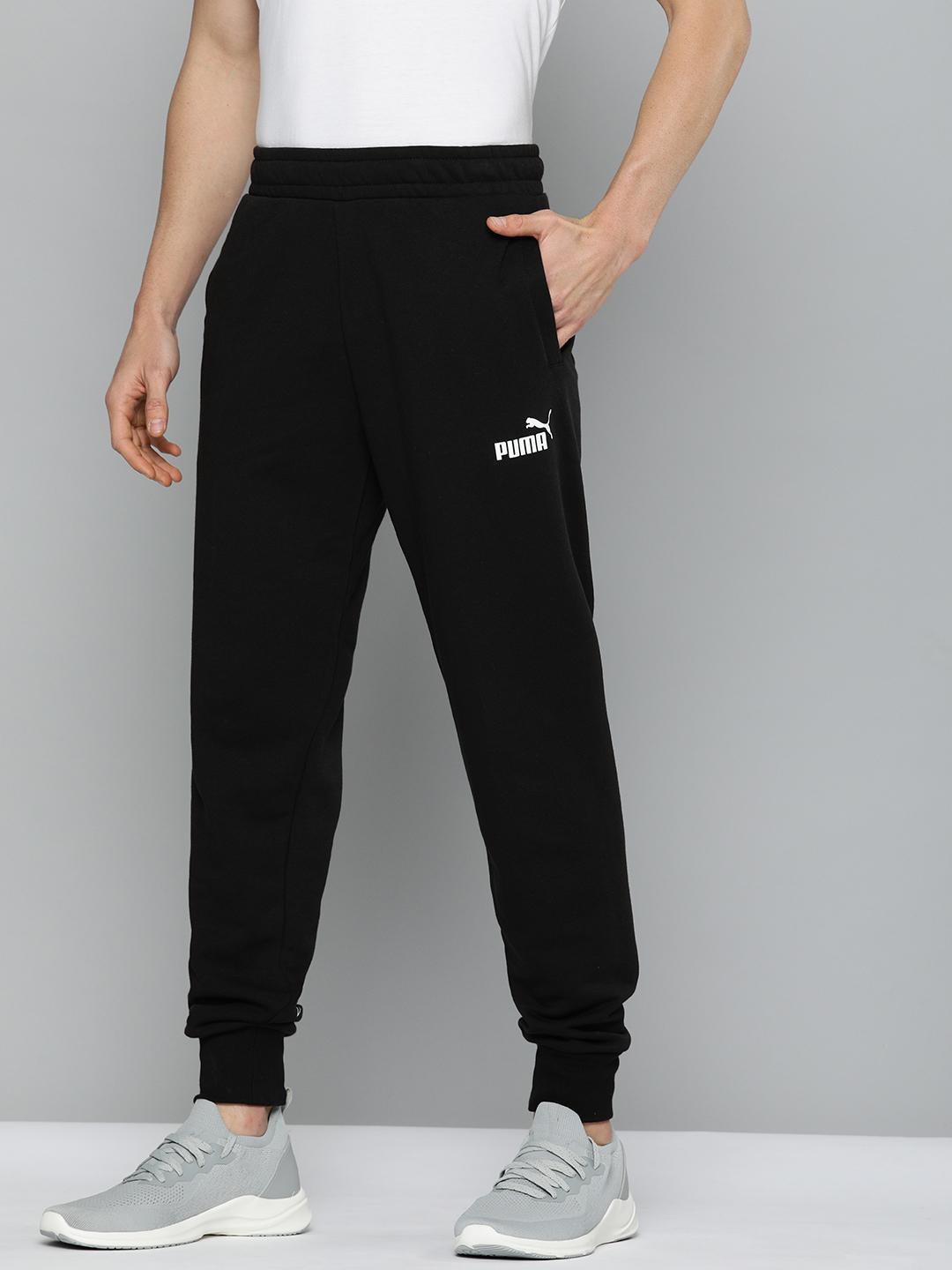 Buy Puma Black Big logo Printed Slim Fit Pants Joggers - Track