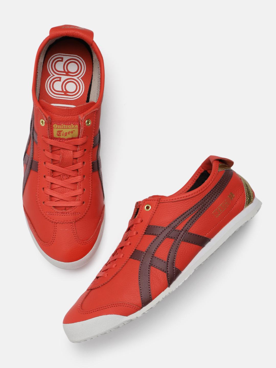 Buy Onitsuka Tiger Unisex Red Mexico 66 Leather Sneakers - Casual