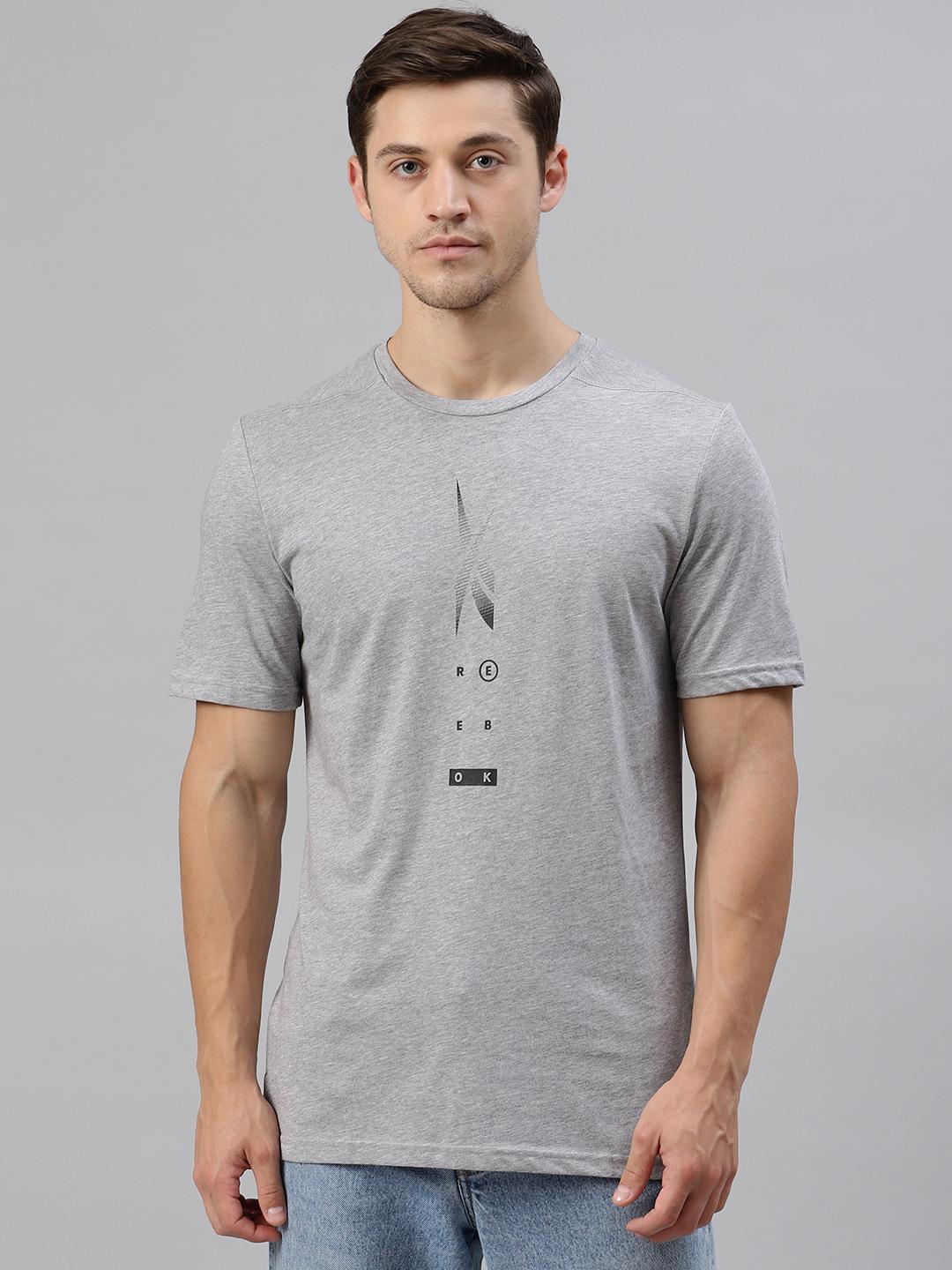Reebok Men Grey Melange TS Speedwick Graphic T Q1 T-shirt