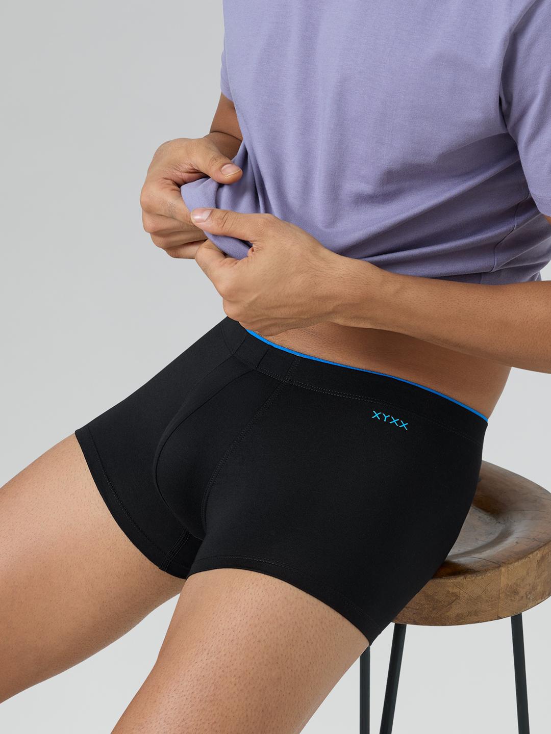 Buy XYXX Men Solid Uno IntelliSoft Micro Modal Black Trunk