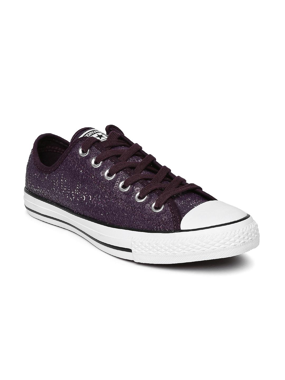 Buy Converse Women Burgundy Chuck Taylor Sequinned Sneakers