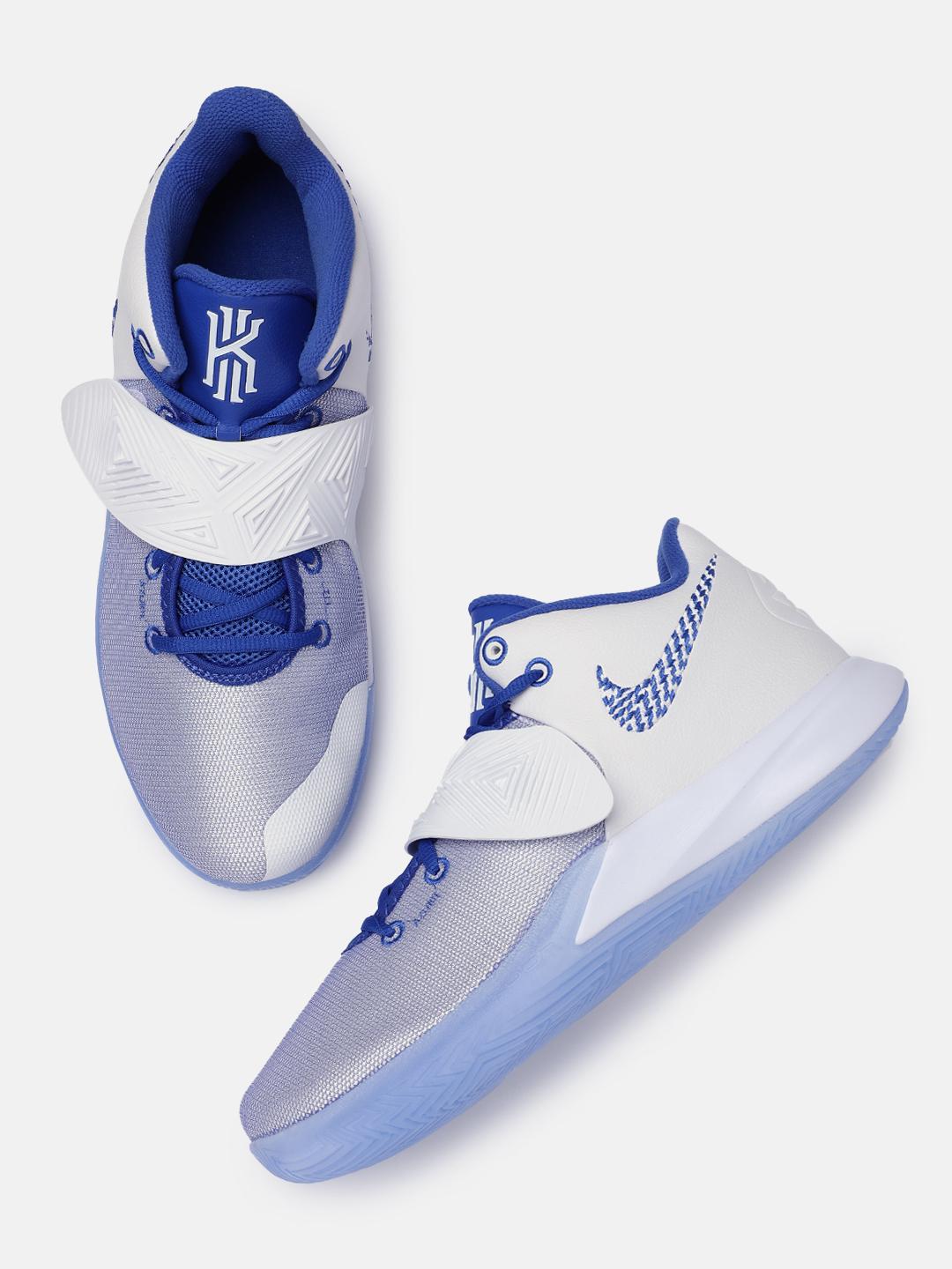 値下げKyrie FlytrapIII 9.5White/Black-Blue Buy Nike Men White & Blue KYRIE FLYTRAP III Mid-Top Basketball