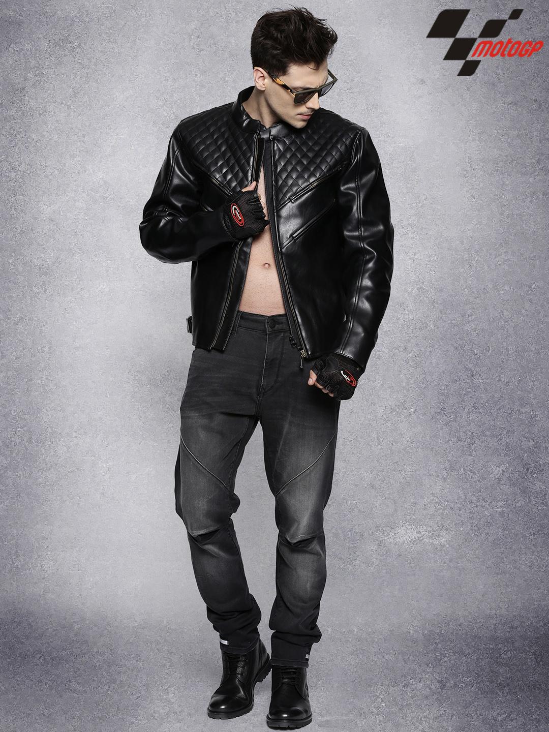 Buy RDSTR Black MotoGP Biker Jacket - Jackets for Men 1378324 | Myntra