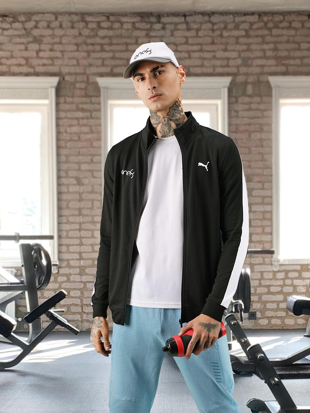 Buy one8 x PUMA Men Black Slim Fit Full-Zip Sporty Jacket