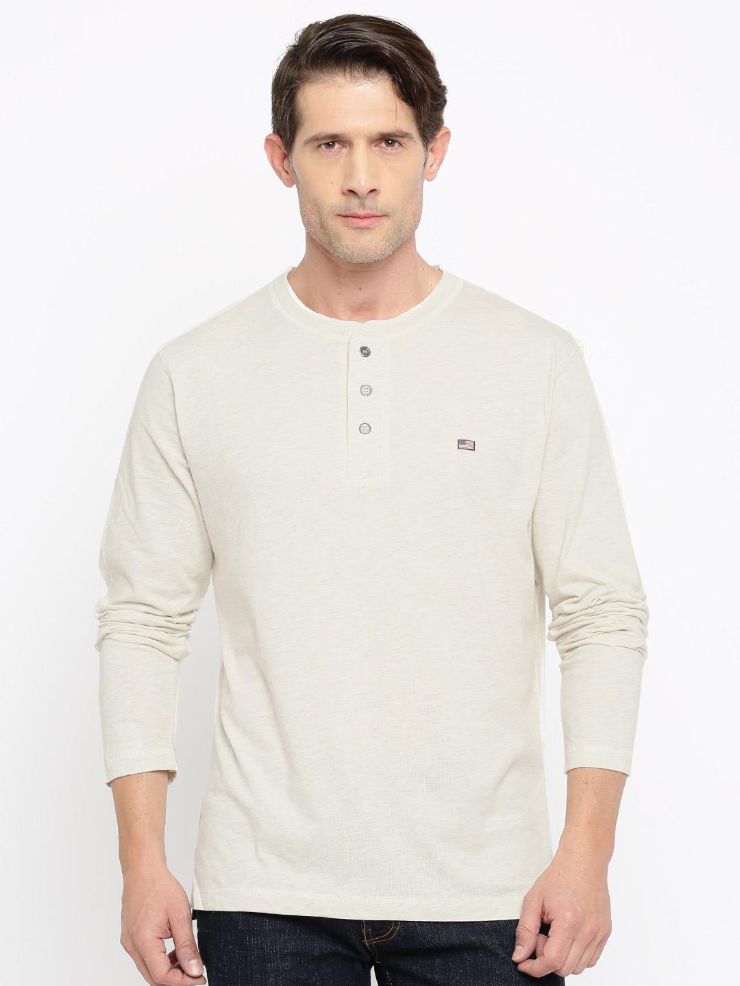 Buy Jockey Off-White Henley T-shirt Tshirts for Men 1395940 Myntra