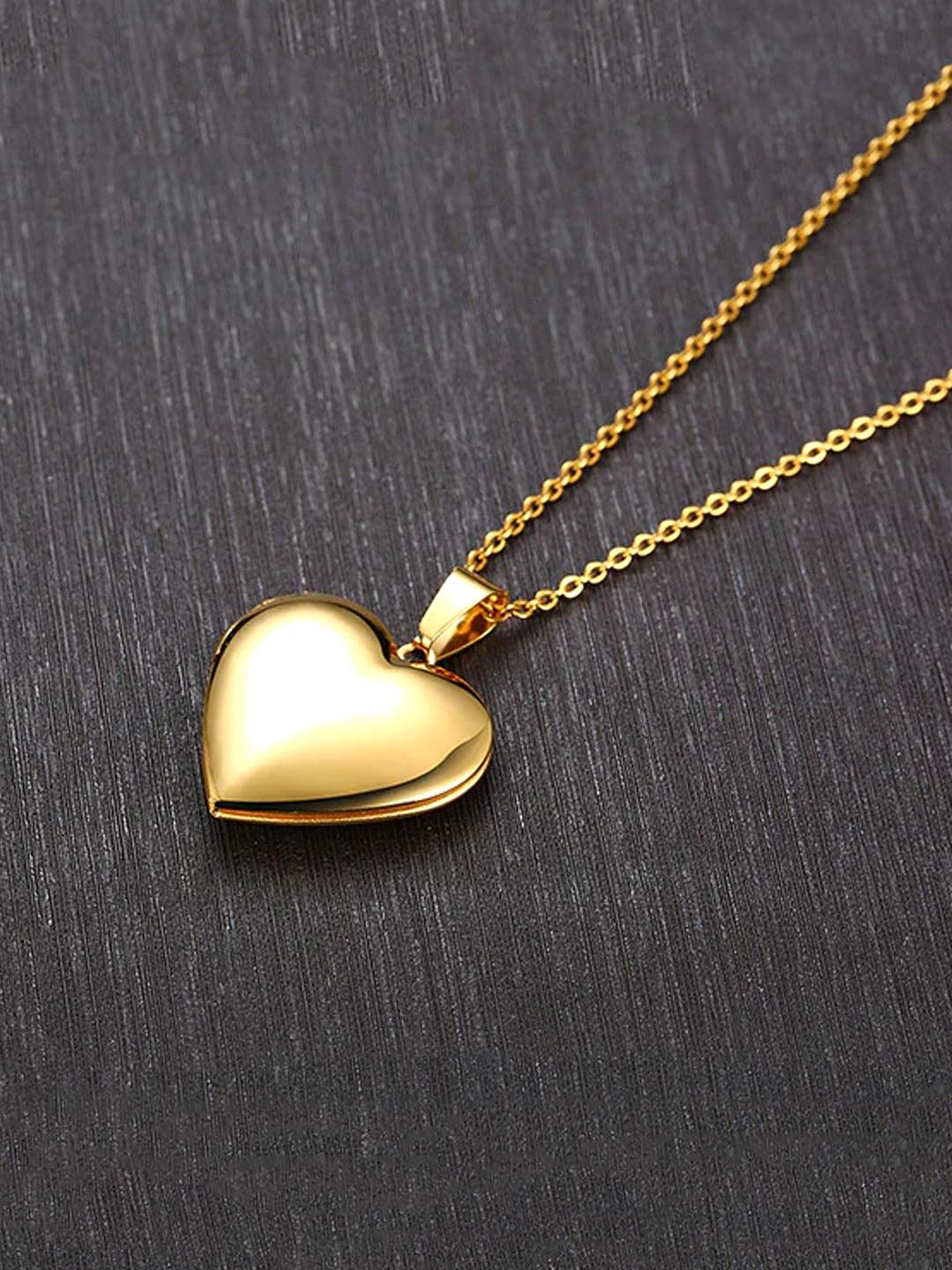 Buy Yellow Chimes Gold-Plated Openable Heart Frame Pendant with