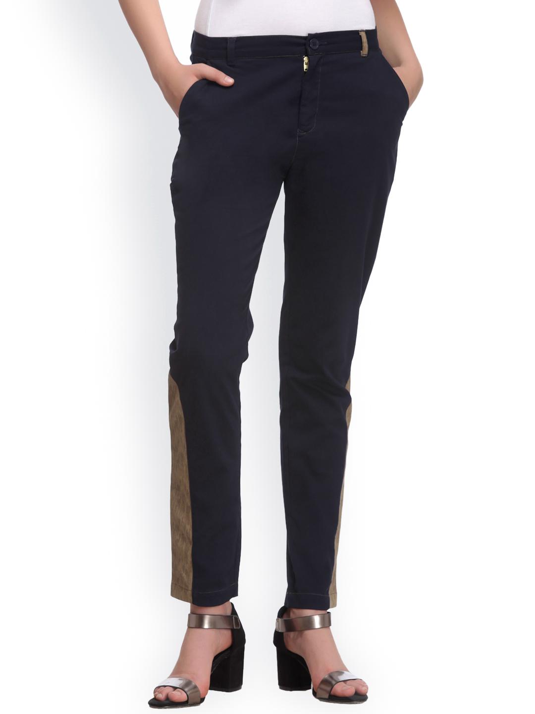 ankle length cigarette trousers Buy Nineteen Navy Ankle-Length Cigarette Trousers - Trousers for Women  1424871