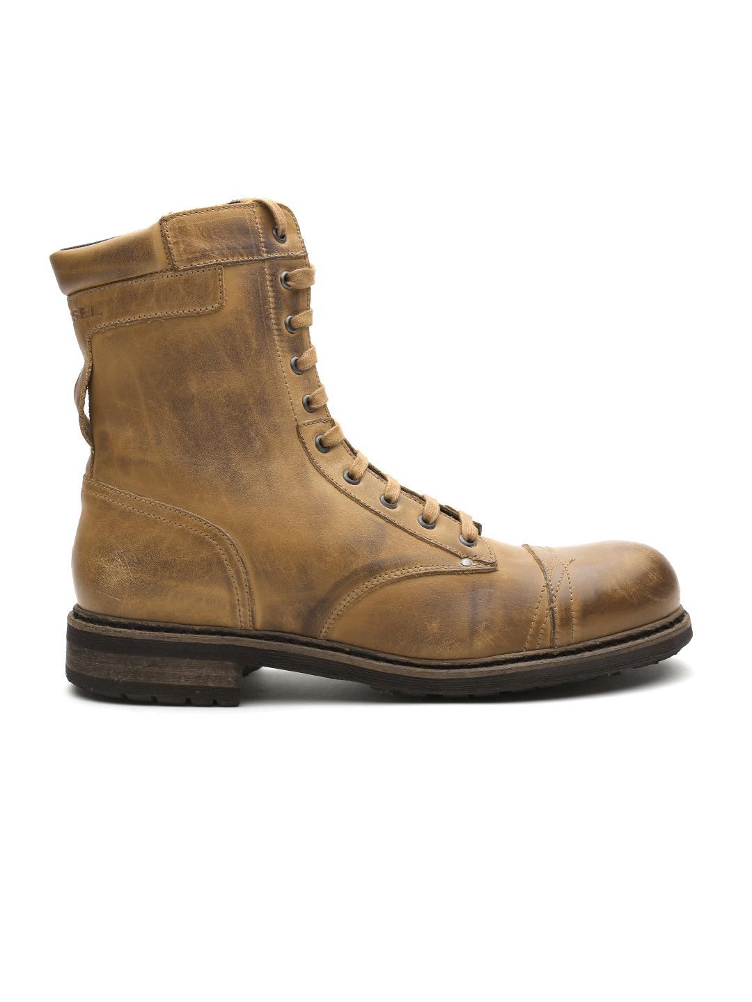 Buy DIESEL Men Brown Leather Boots - Boots for Men 1445868 | Myntra