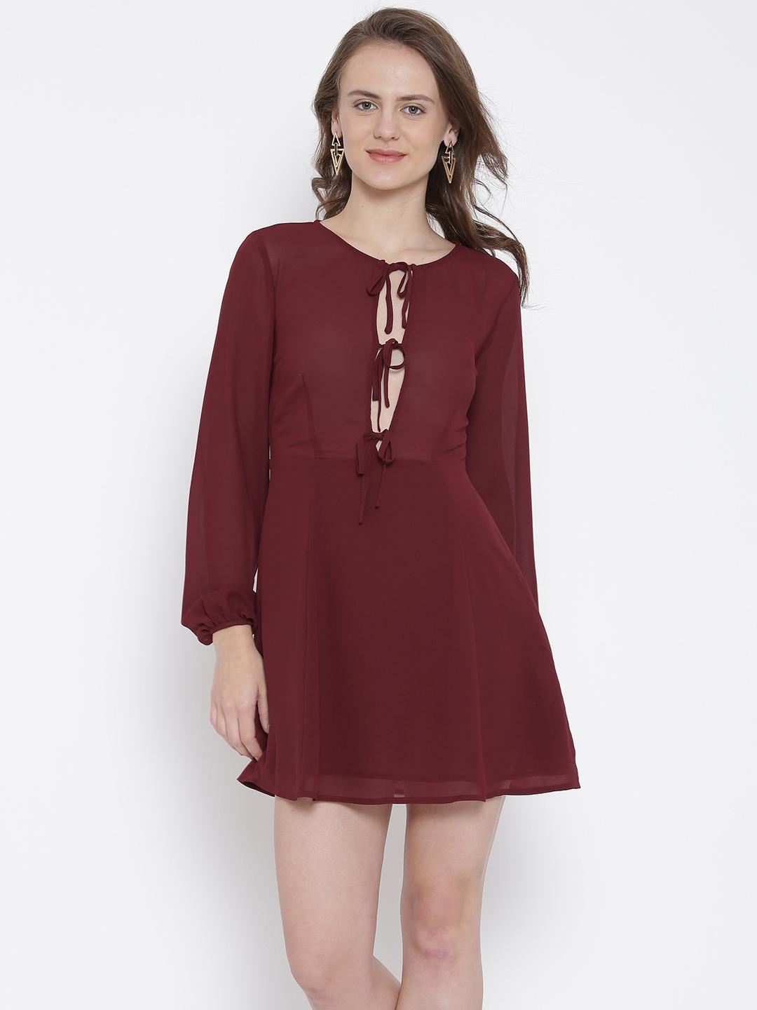 Buy FOREVER 21 Women Maroon Fit & Flare Dress - Dresses for Women 1450473 | Myntra Buy FOREVER 21 Women Maroon Fit & Flare Dress - Dresses for Women 1450473 | Myntra