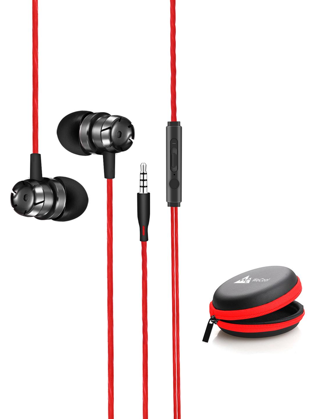 Buy WeCool Red Wired Snug Fit Metallic in Ear Earphone with Rich