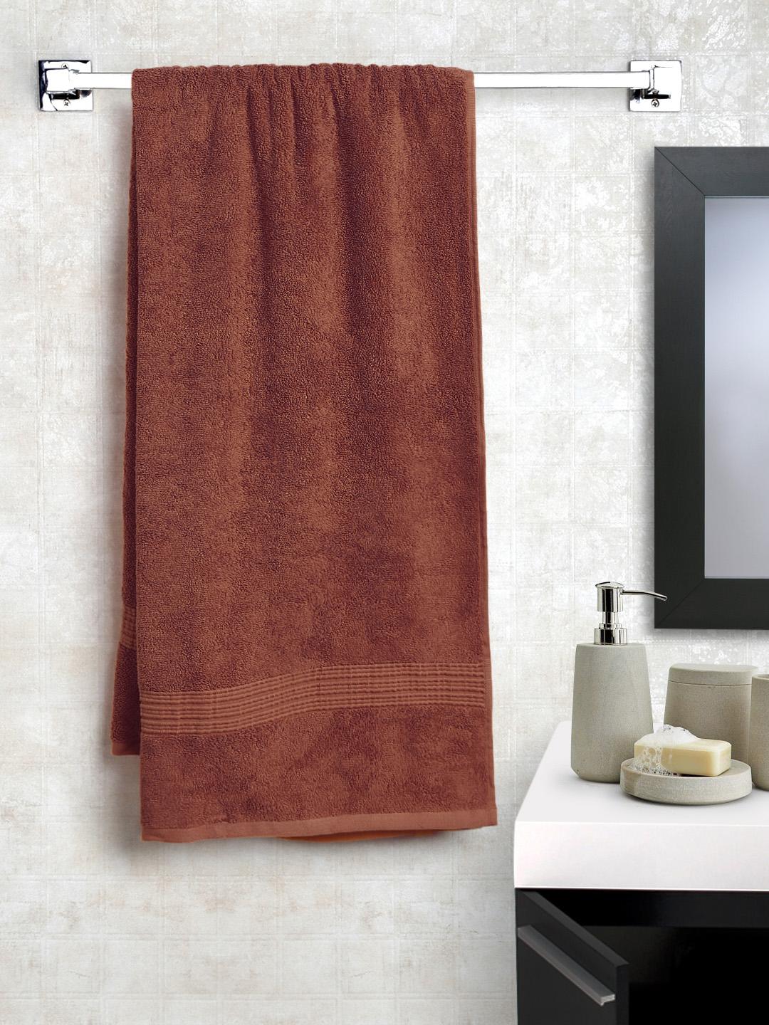 Buy ELLE DECOR Rust Brown Cotton 500 GSM Bath Towel - Bath Towels