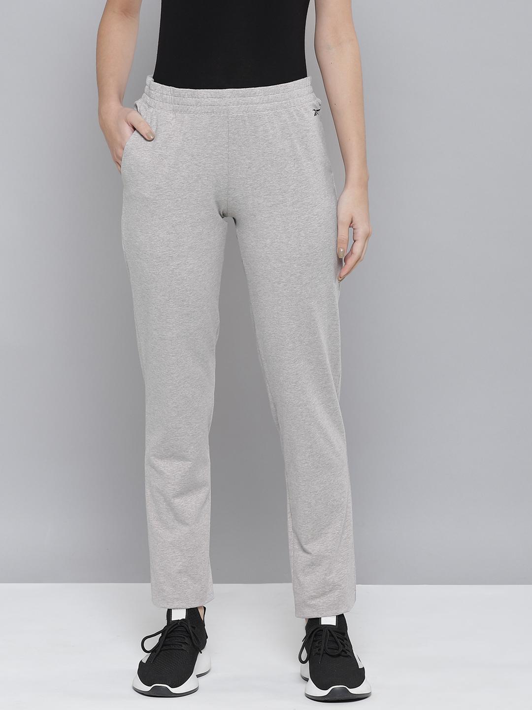 Buy Reebok Women Grey Melange Foundation Solid Training Track