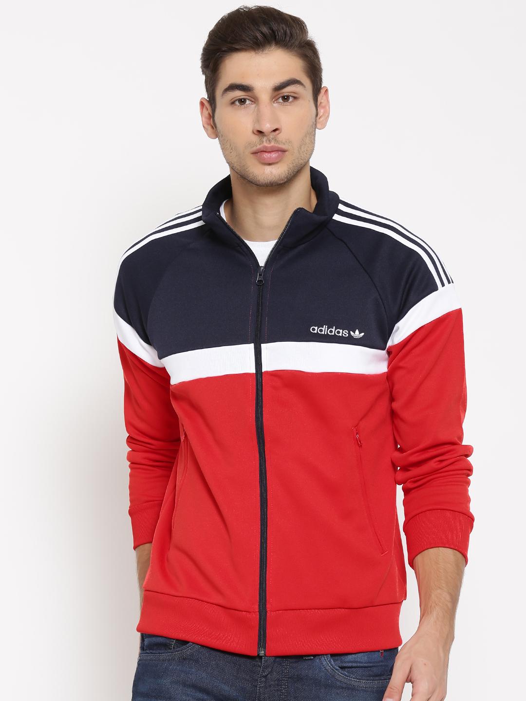 Buy ADIDAS Originals Navy Red ITASCA TT Colourblocked Jacket