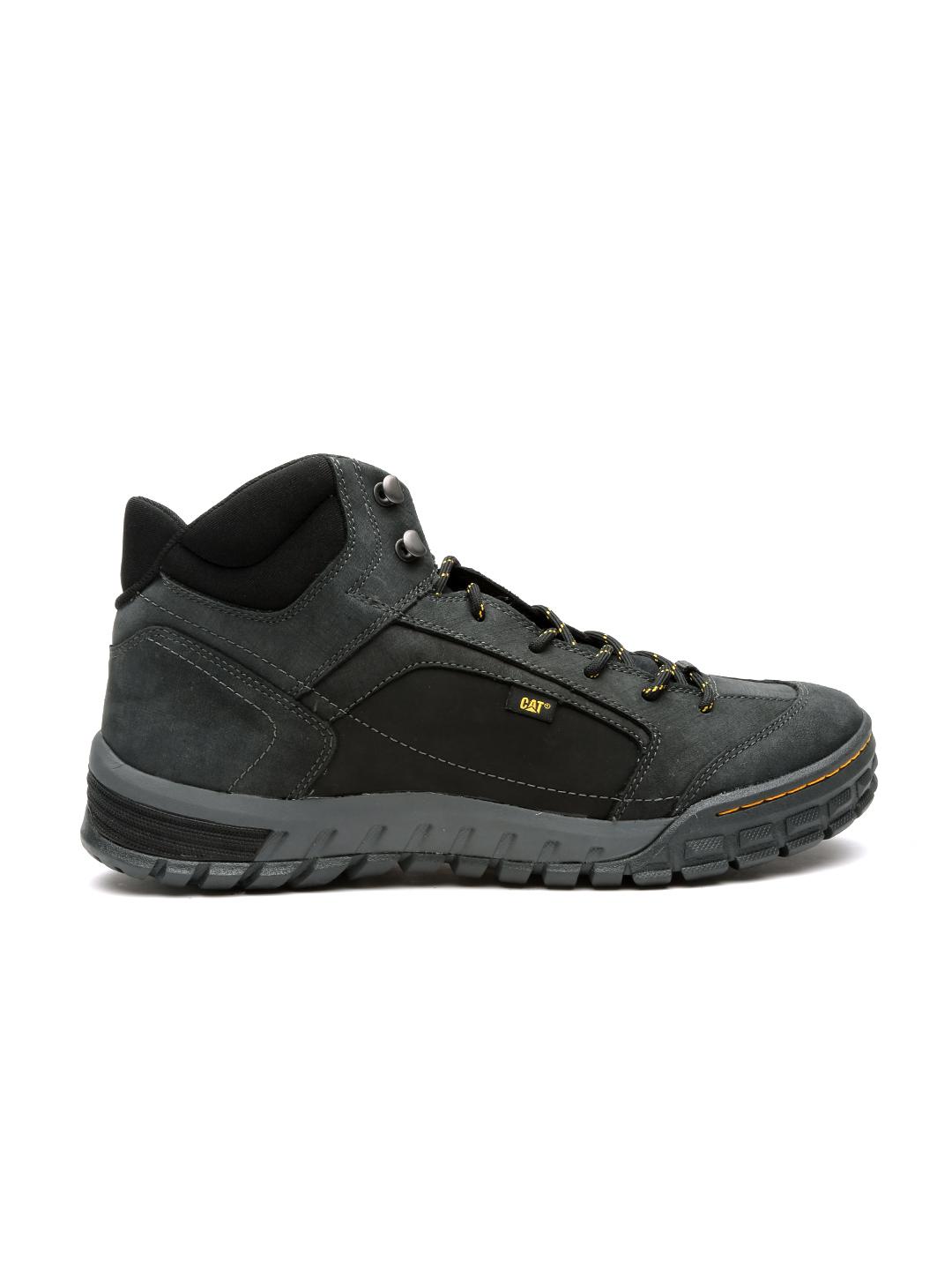 Buy CAT Men Charcoal Grey Sentinel Mid Leather Casual Shoes