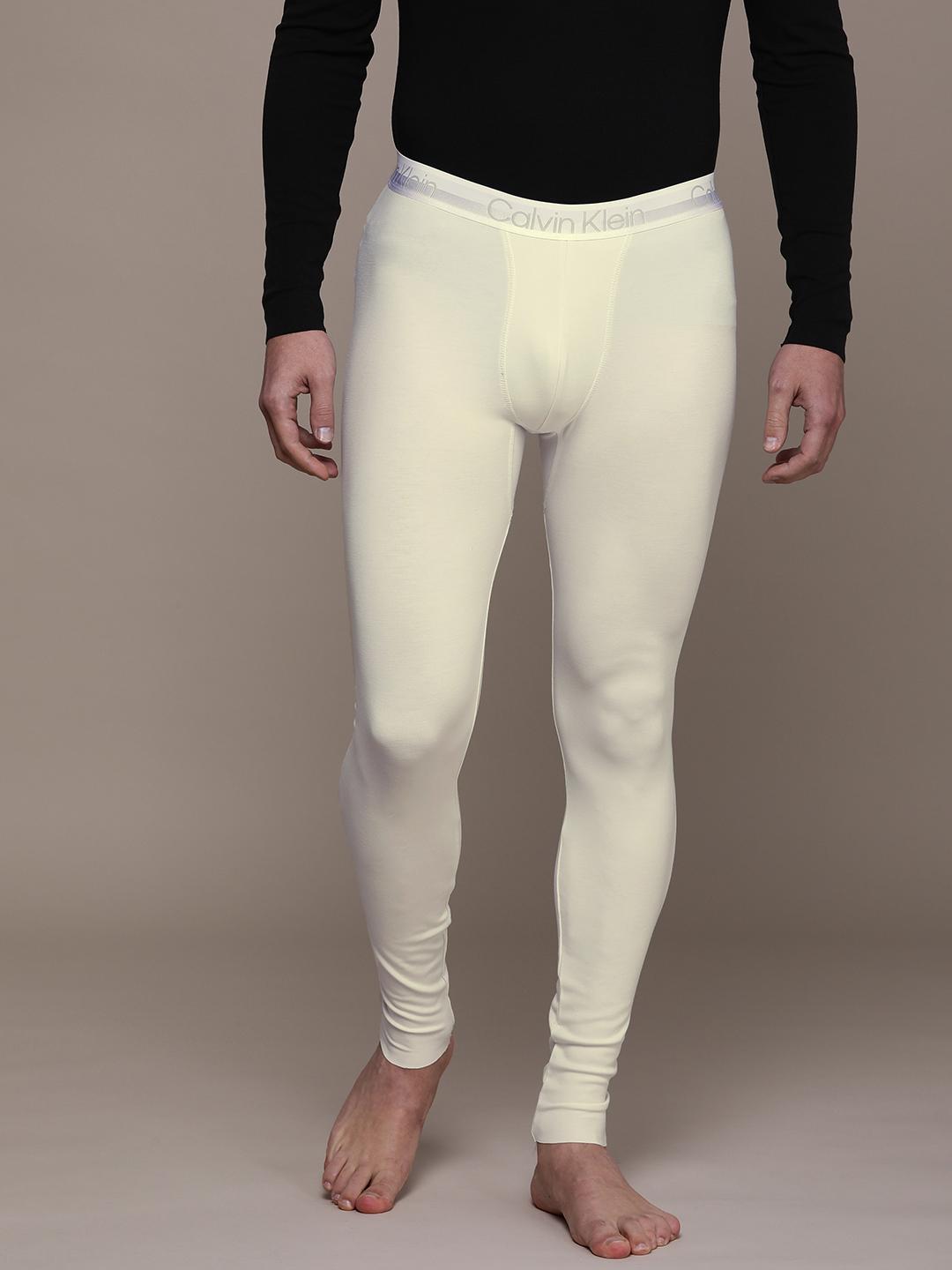 Buy Calvin Klein Underwear Men Off-White Solid Lounge Pants