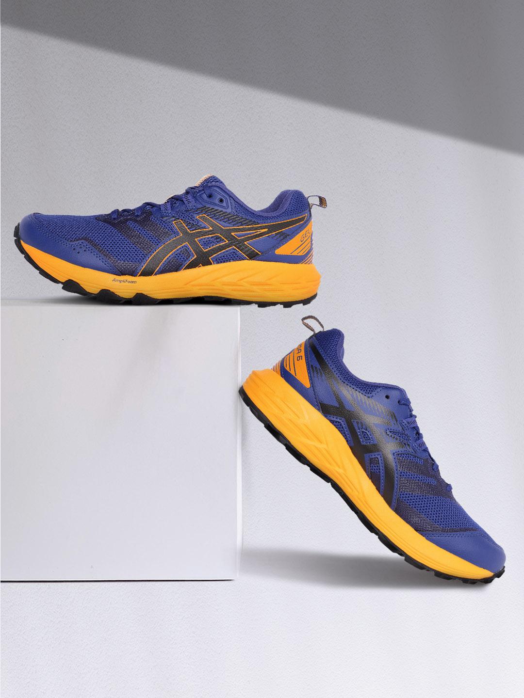 asics ELIMINATE 26 ネイビー/オレンジ/イエロー　26.5 Buy ASICS Men Blue & Yellow Gel-SONOMA 6 Woven Design Running