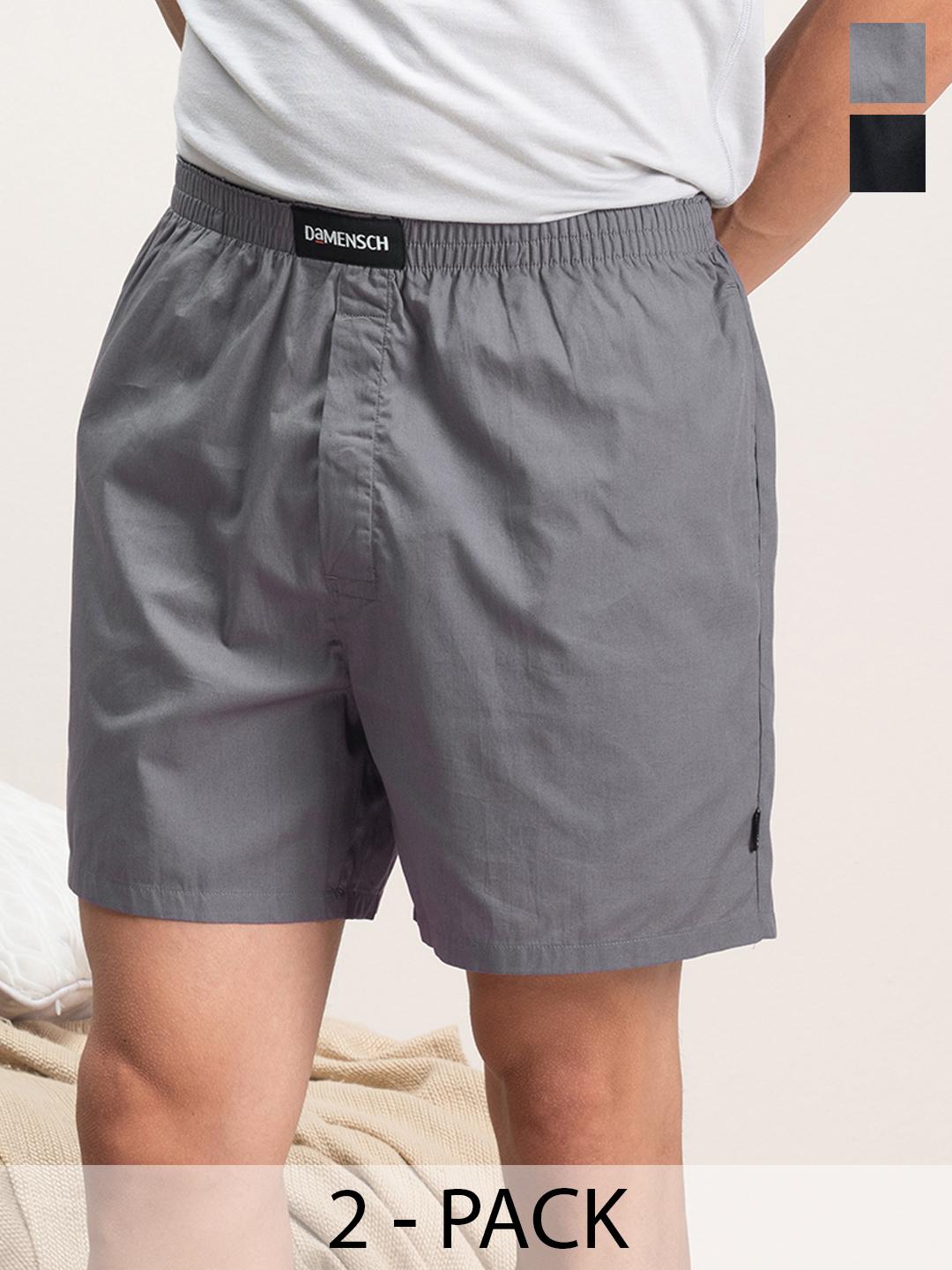 Buy DaMENSCH Men Pack of 2 Pure Cotton Regular Fit Boxer Shorts