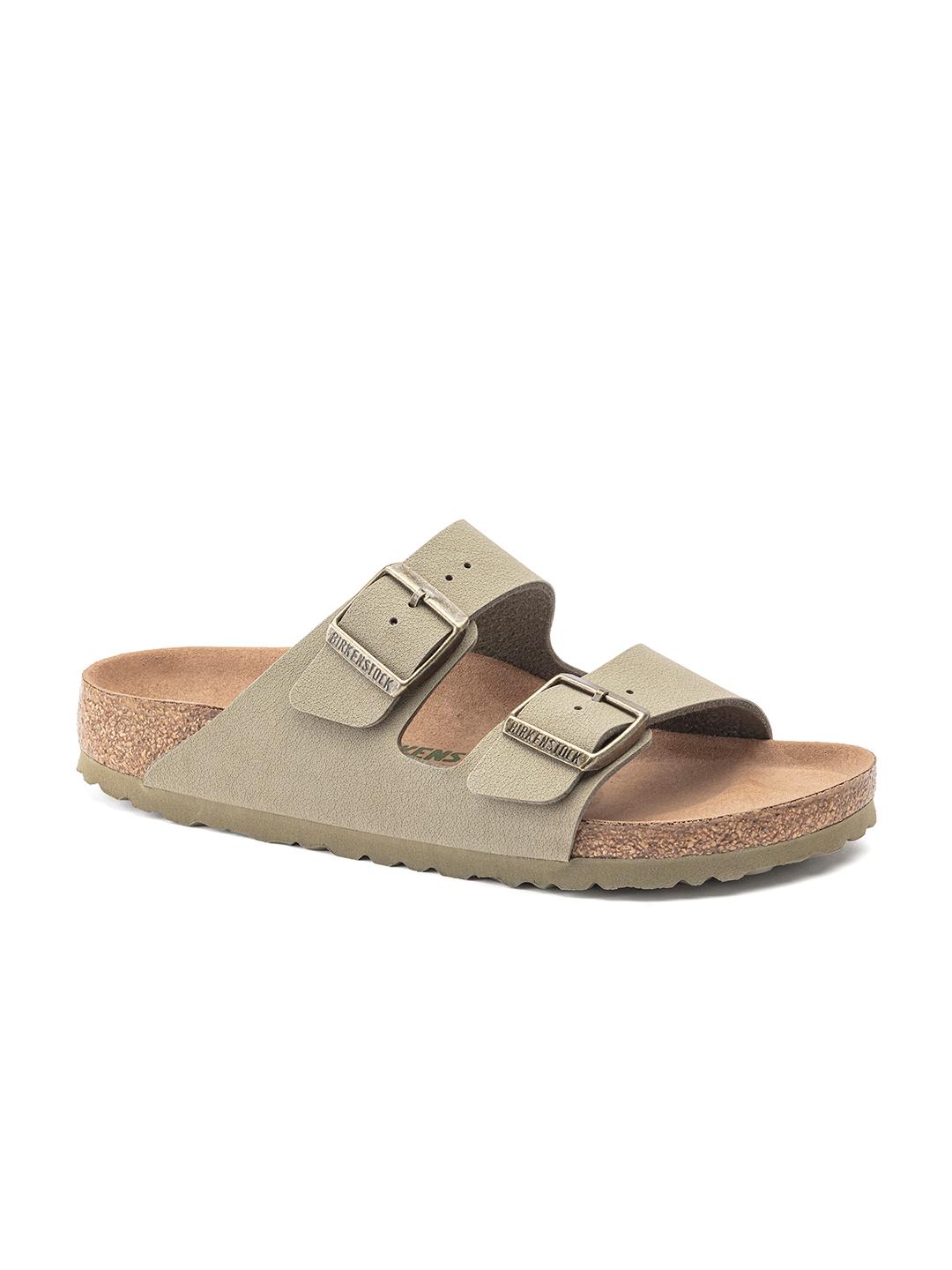 Buy Birkenstock Arizona Vegan Khaki Regular Width Birko-Flor