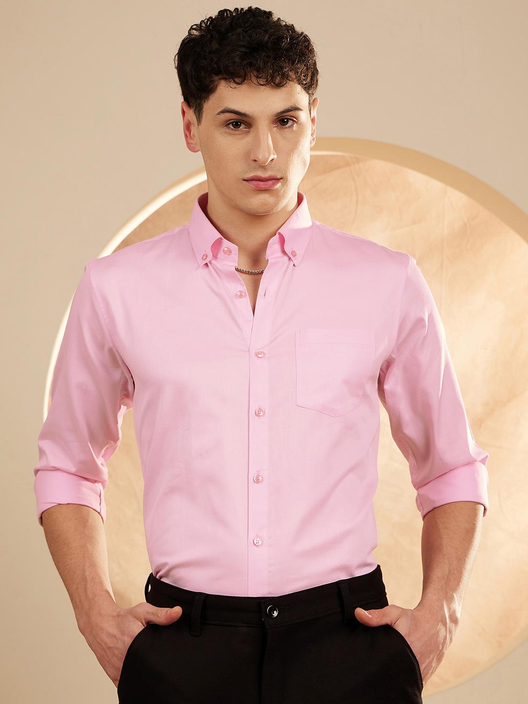 Buy DENNISON Men Pink Smart Slim Fit Opaque Formal Shirt Shirts