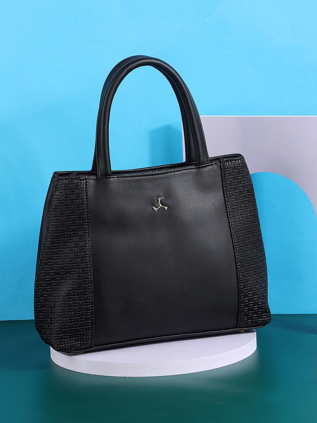 Buy Mochi Black PU Structured Handheld Bag Handbags for