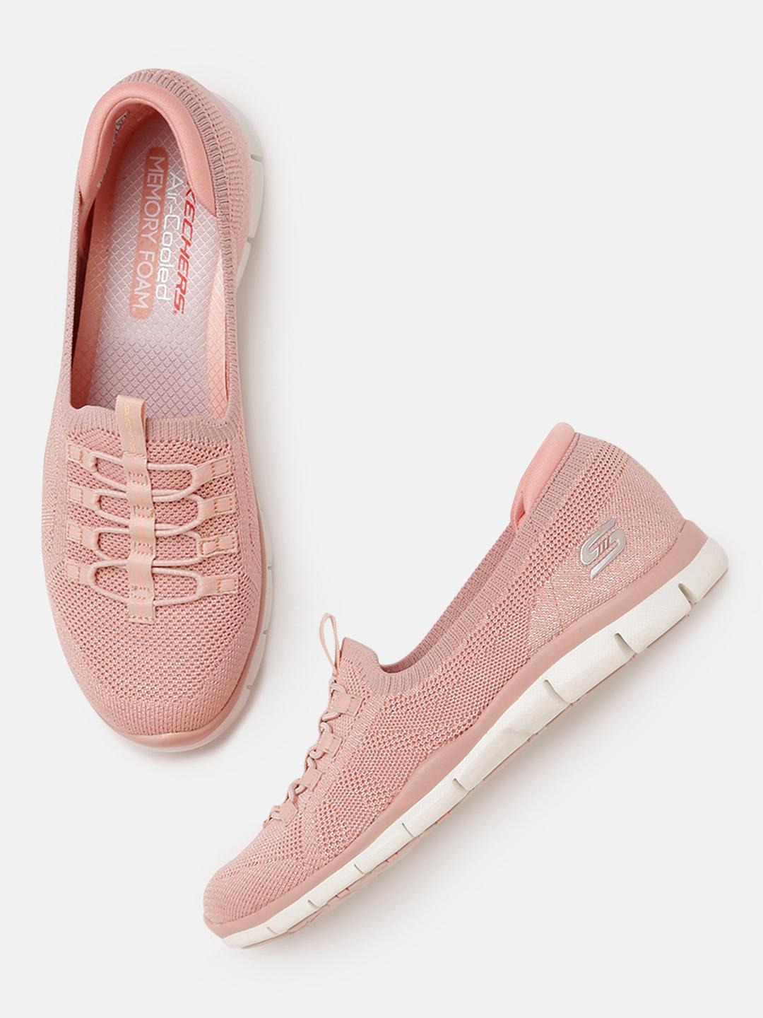 skechers air cooled memory foam womens pink