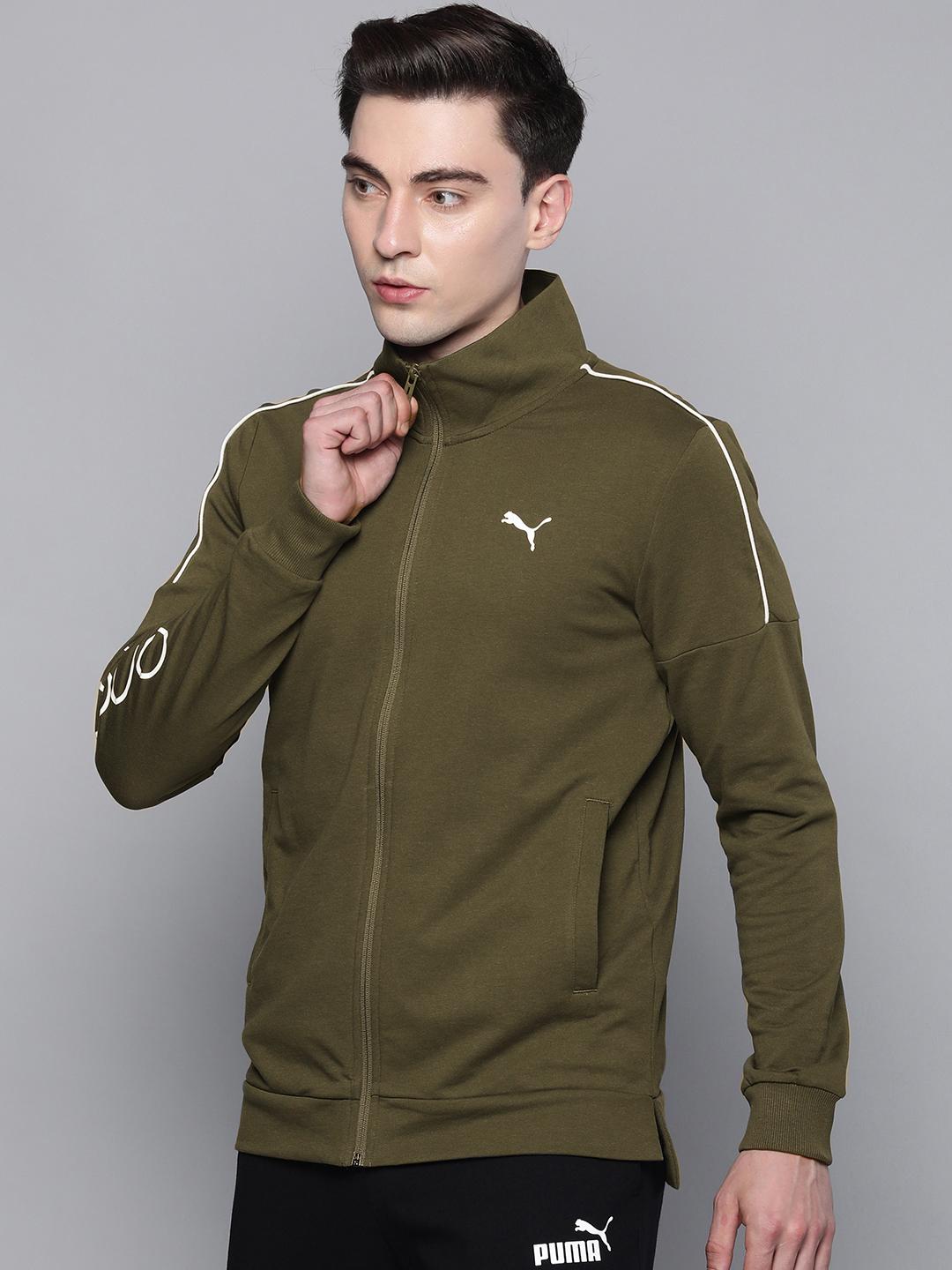 Buy one8 x PUMA Men Green Typography Printed Stand Collared Casual Open  Front Jacket - Jackets for Men 15265048 | Myntra