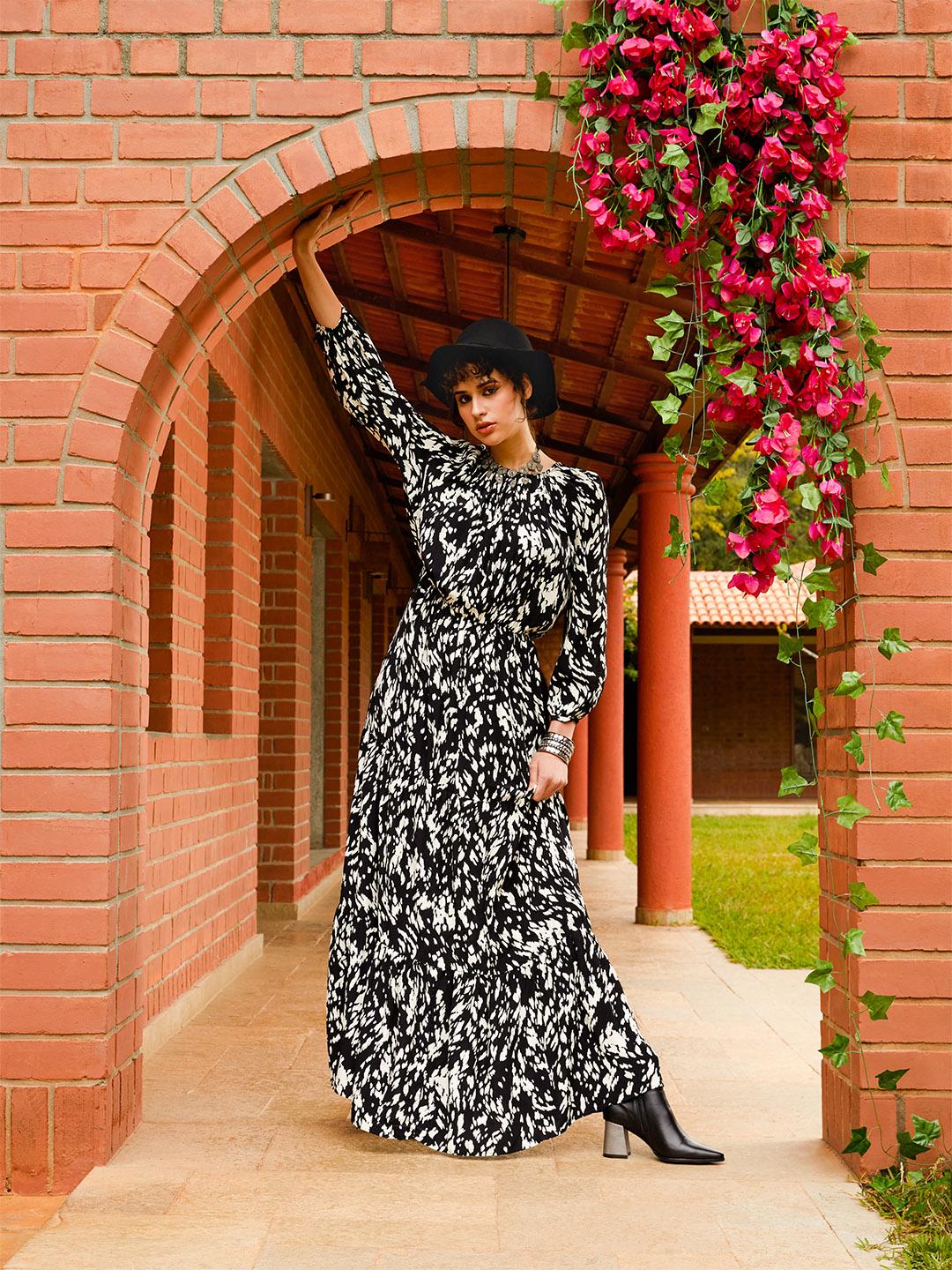 mango floral maxi dress Mango X Chufy Collab Voluminous Maxi Floral Printed Dress New MEASUREMENTS 