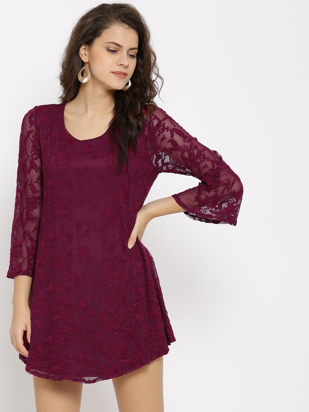 chinese dress ladies Break Of Dawn Lavender Purple Floral Lace Dress  Shop the Mint
