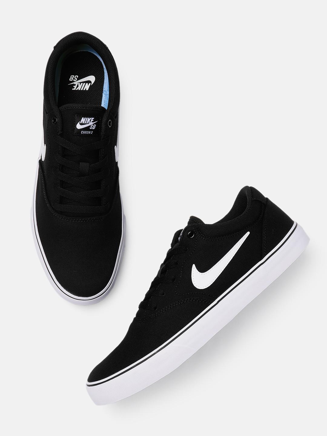『CHRO 3BTTN 2SNAP BLACK』 Buy Nike Unisex Black SB CHRON 2 CNVS Sneakers - Casual Shoes for