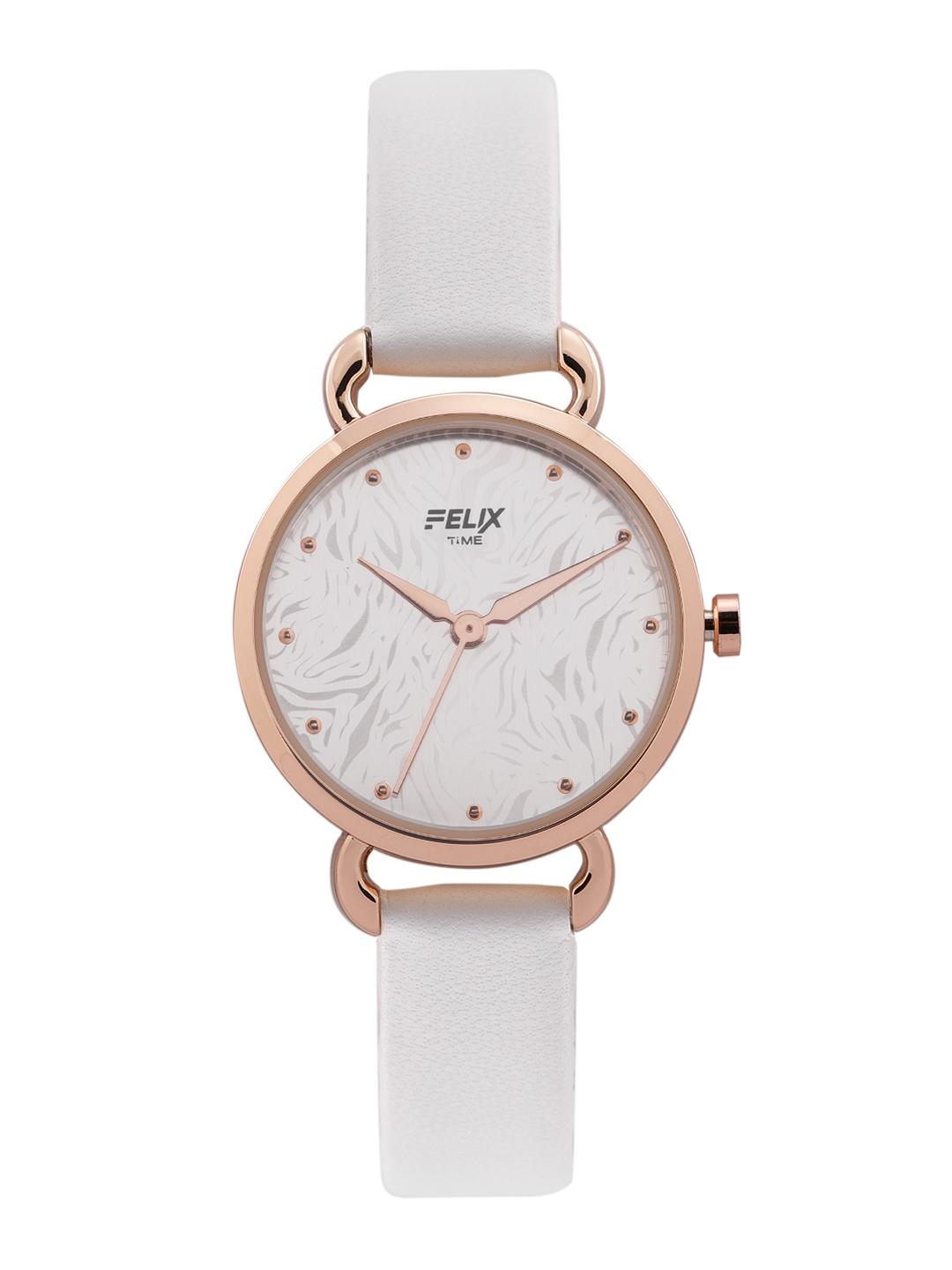 Buy FELIX Women White Printed Leather Analogue Watch F90547LWHC