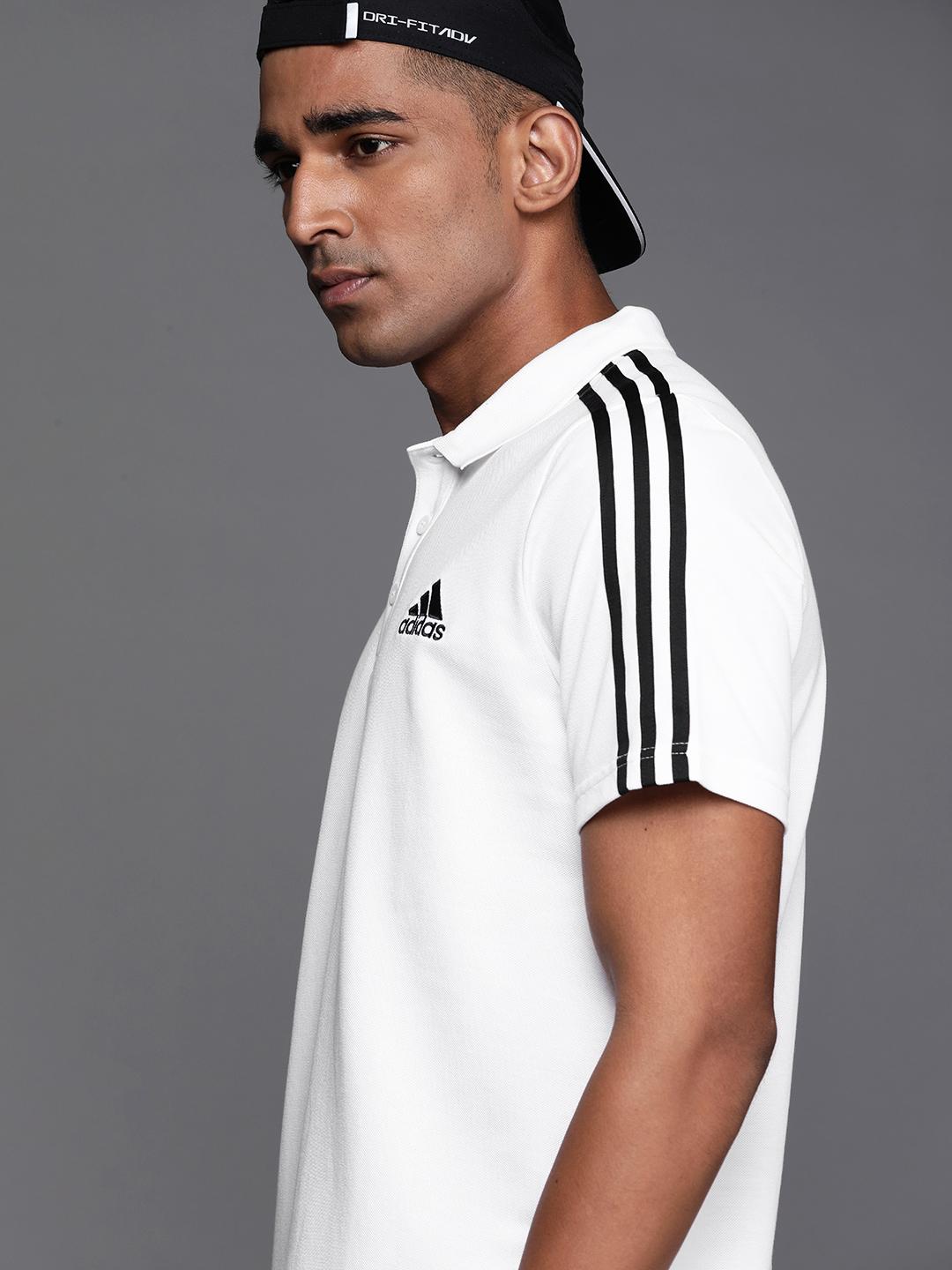 Collar Adidas T Shirt Dry Fit Buy ADIDAS Men White Black D2M
