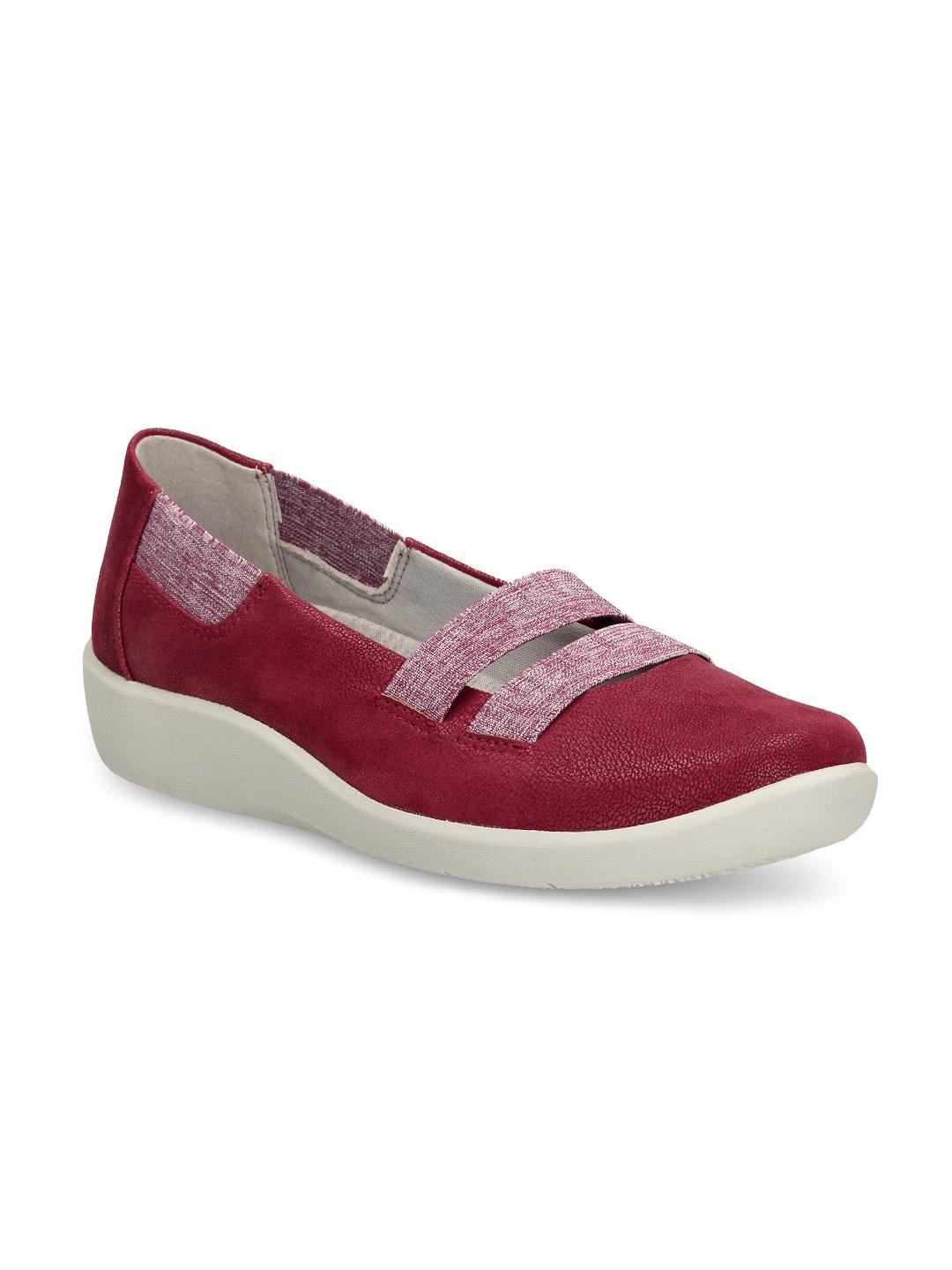 Buy Clarks Women Red Solid Slip-On Sneakers Casual Shoes for